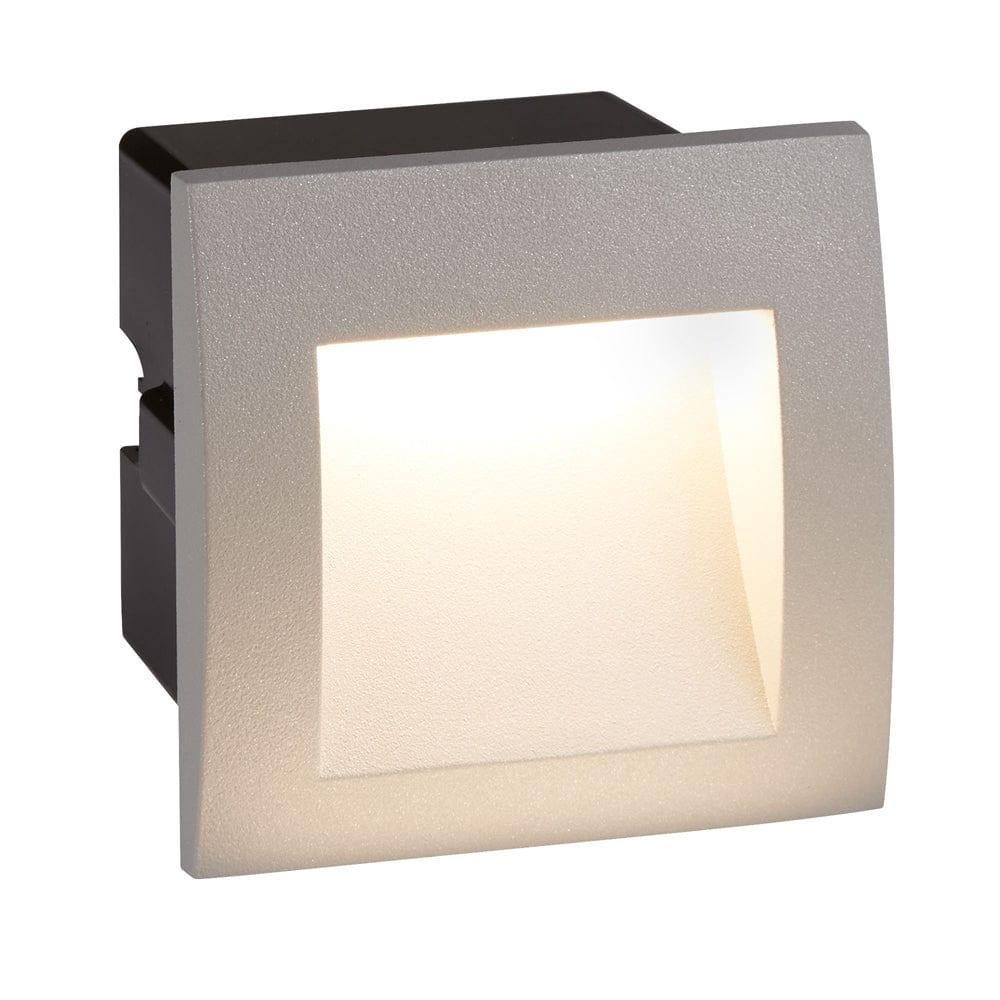ankle led outdoor grey square recessed wall fitting