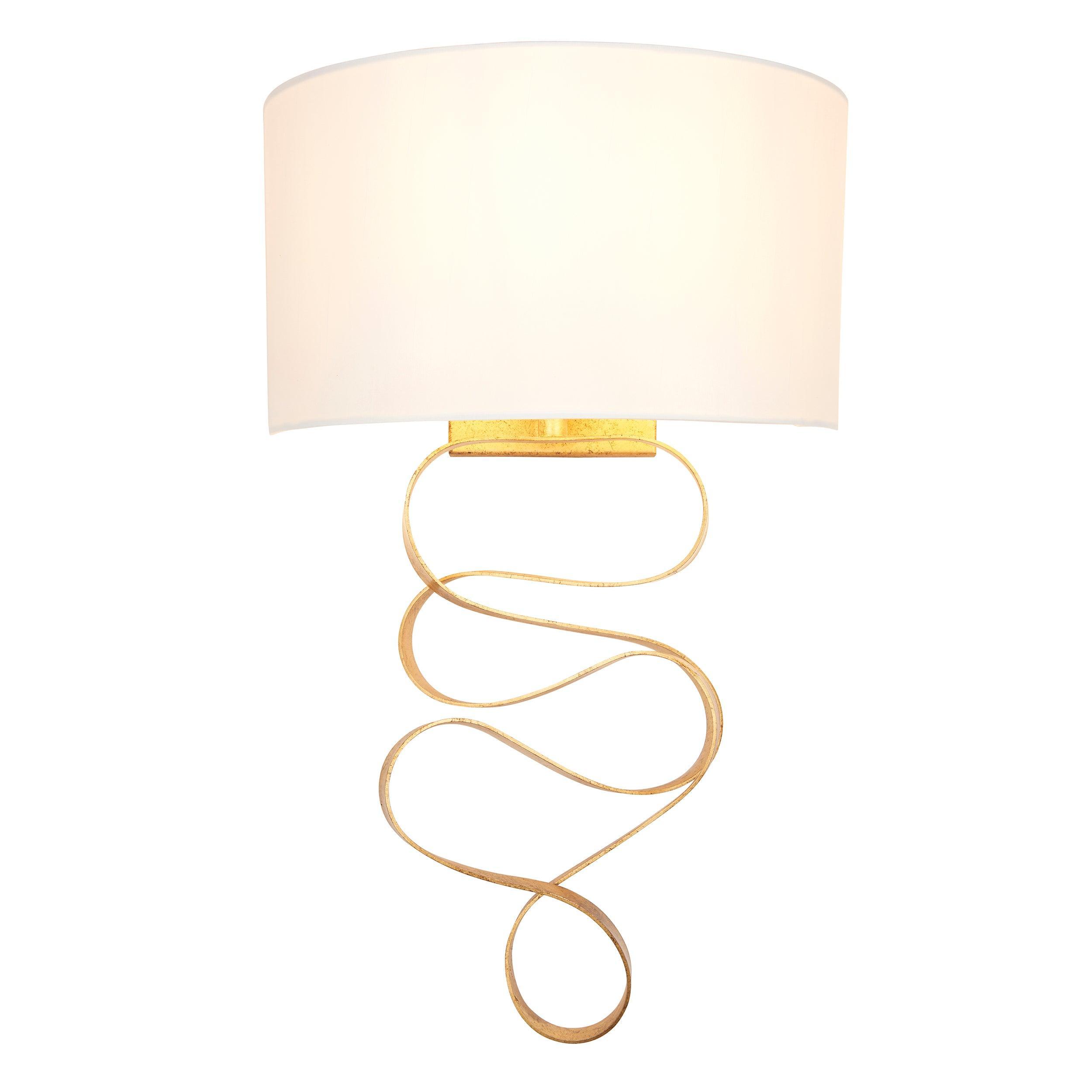 Harleston Gold Modern Wall Light With Ivory Shade