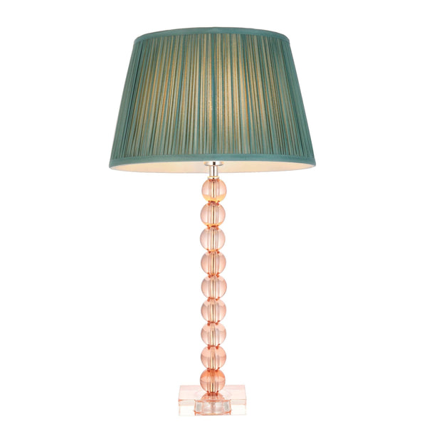 Endon Adelie Pink Crystal Glass Table Lamp With Fir 12 Shade 1