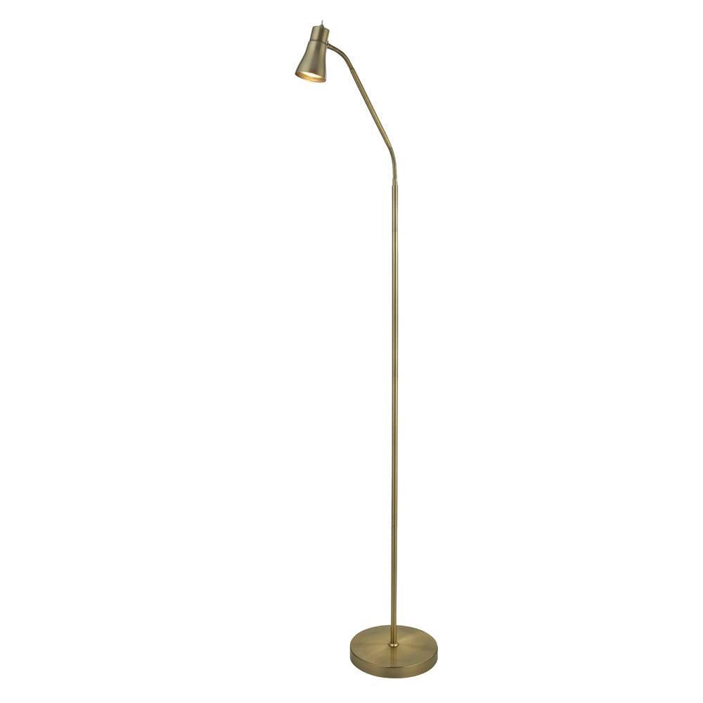 Searchlight Fusion Brass 1 Light Floor Lamp - Flexi Head Image 1