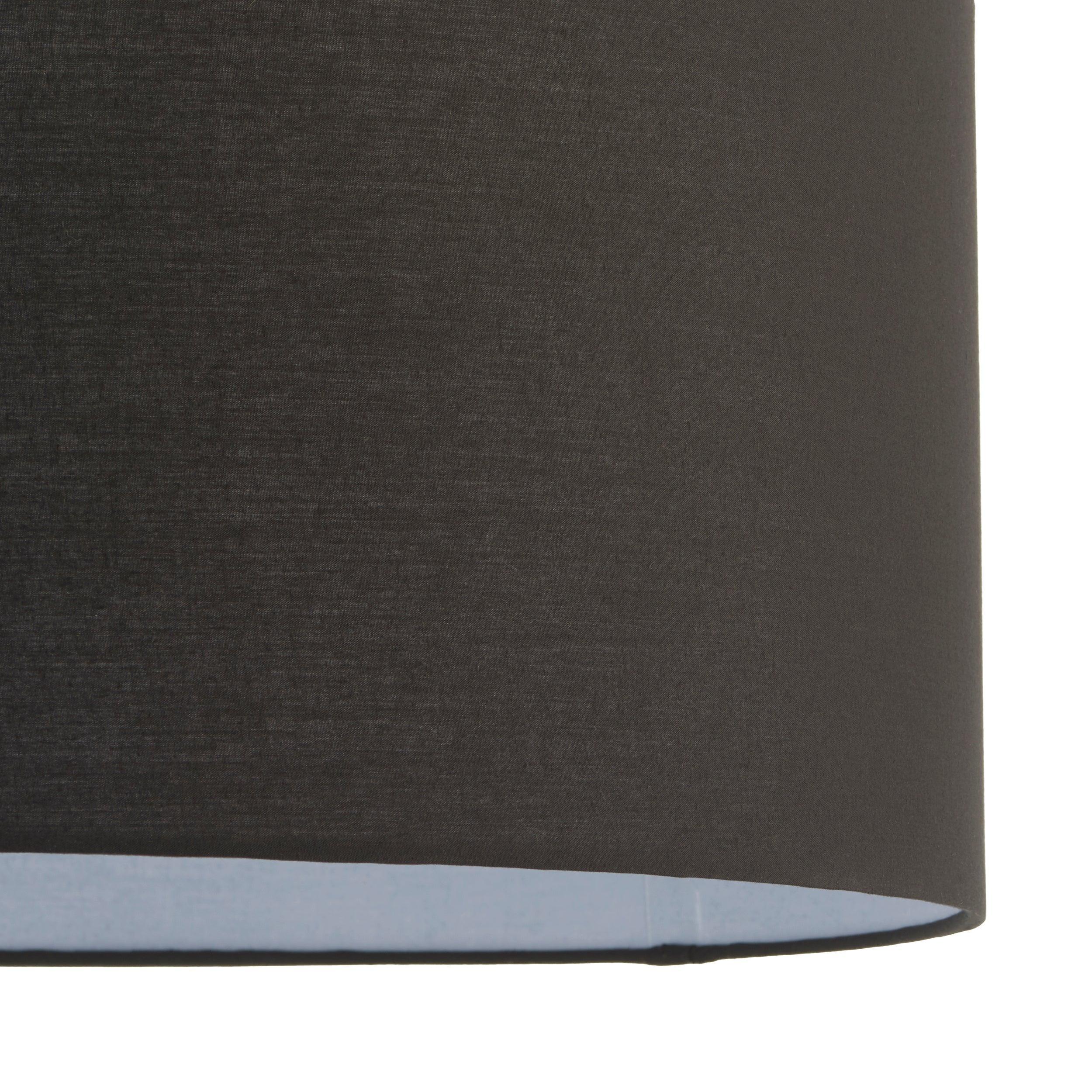 cylinder black cotton lamp shade by Endon Lighting Living Room Close Up 97