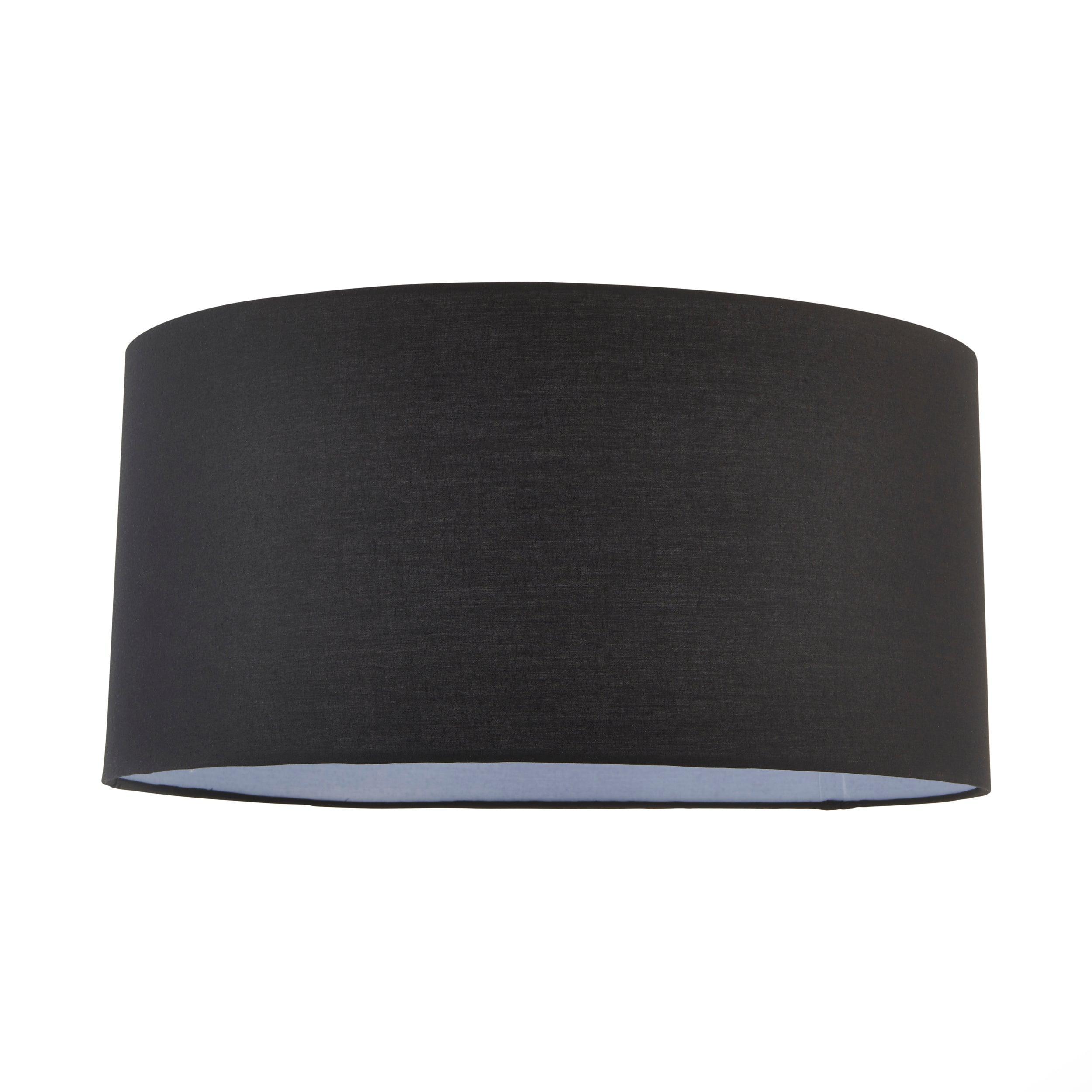 cylinder black cotton lamp shade by Endon Lighting Living Room Family Shot