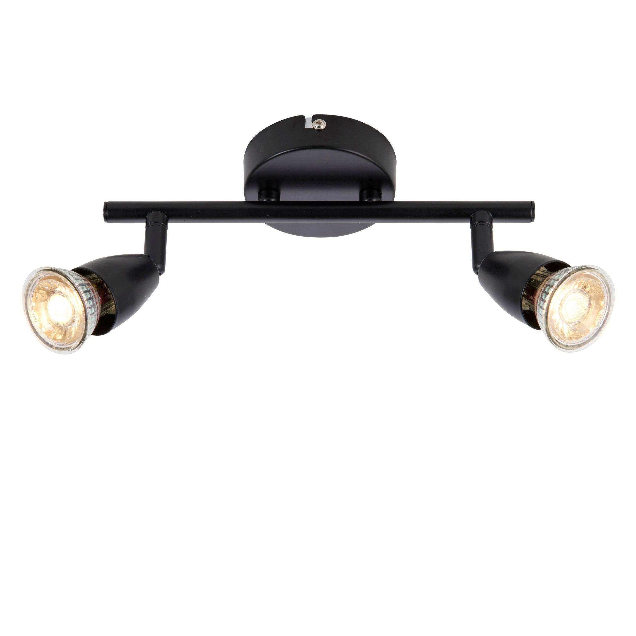 amalfi 2 light black adjustable spotlight 35wby saxby lighting