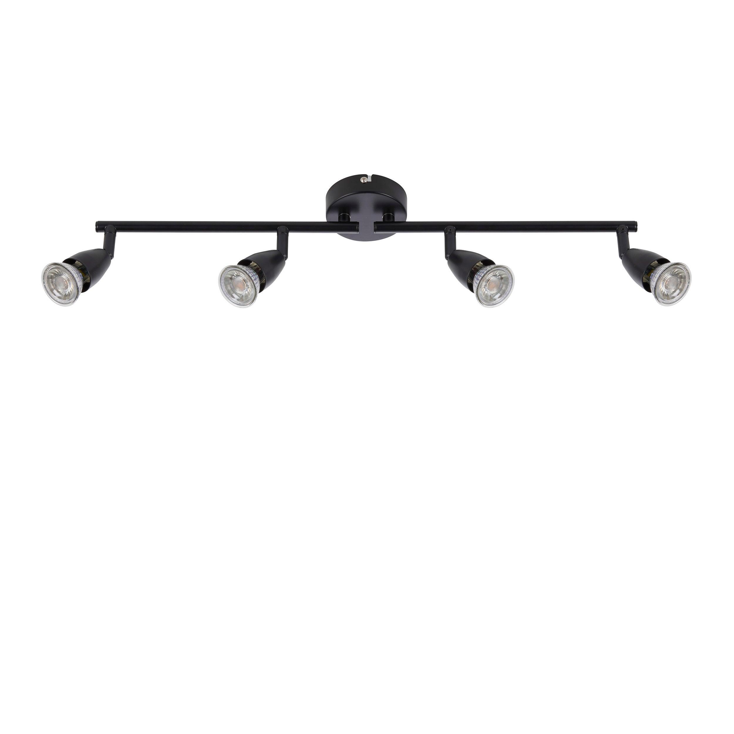 amalfi 4 light black bar spotlight 35w adjustableby Saxby Lighting, close up image