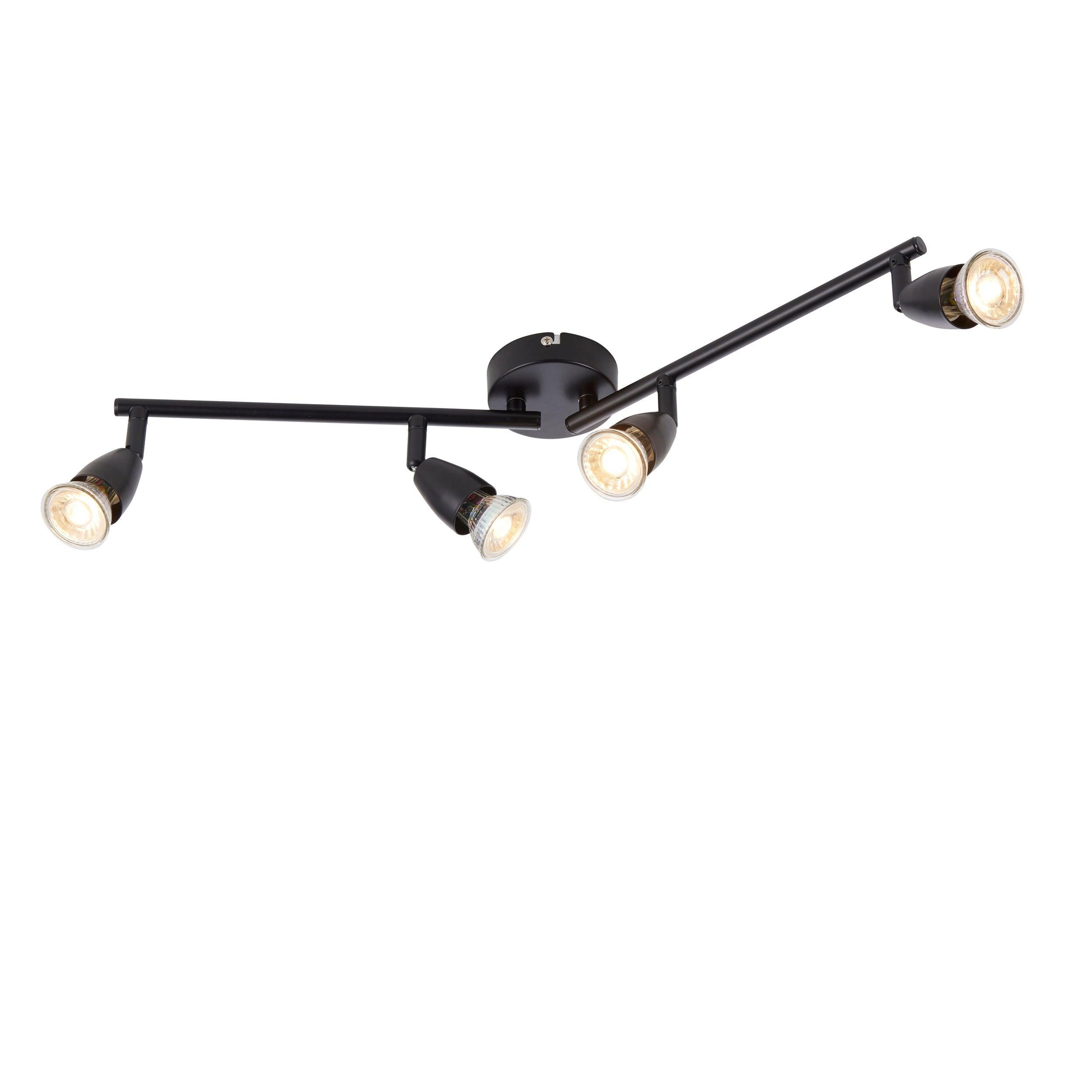amalfi 4 light black bar spotlight 35w adjustable by saxby lighting, close up image 276