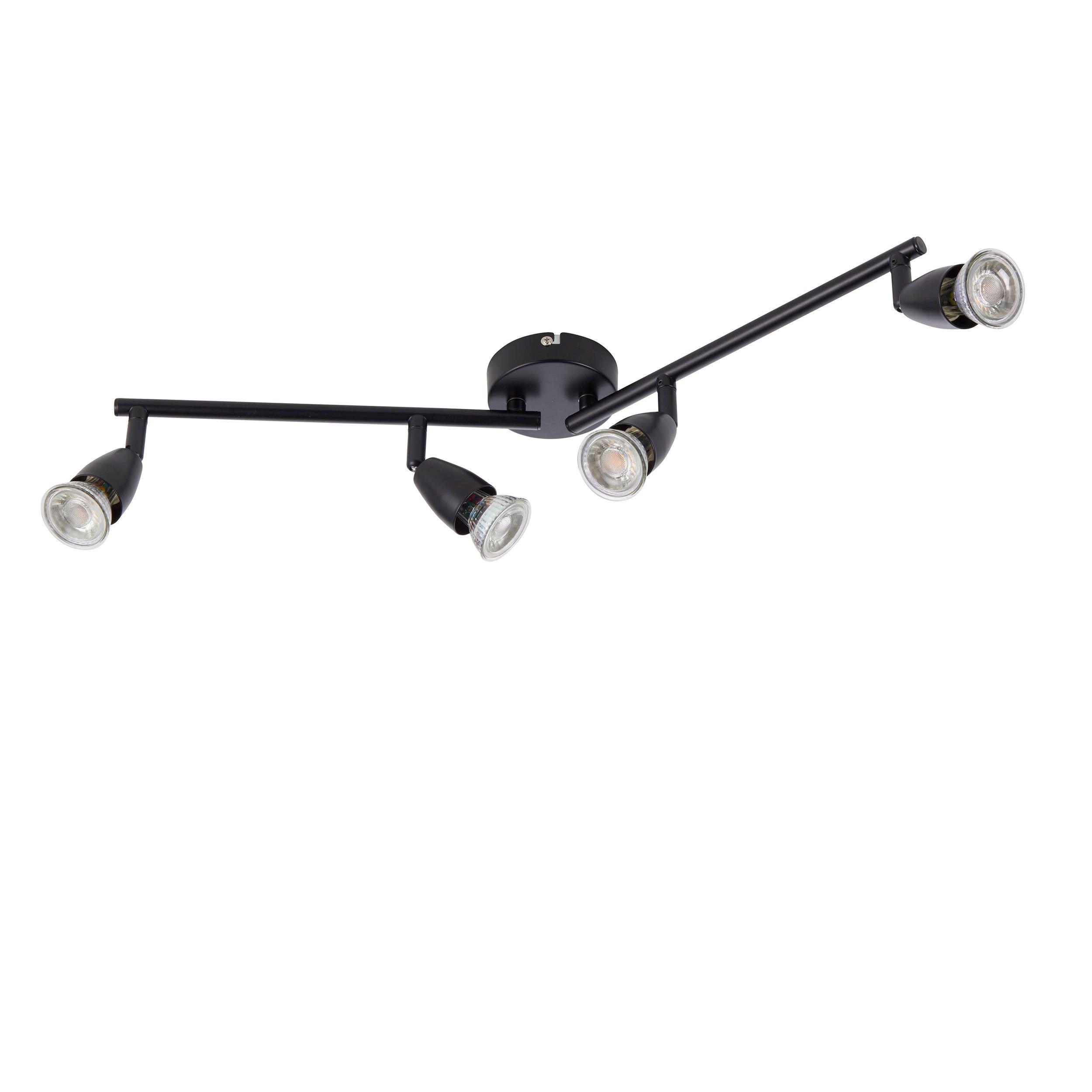 amalfi 4 light black bar spotlight 35w adjustable by saxby lighting, close up image 231