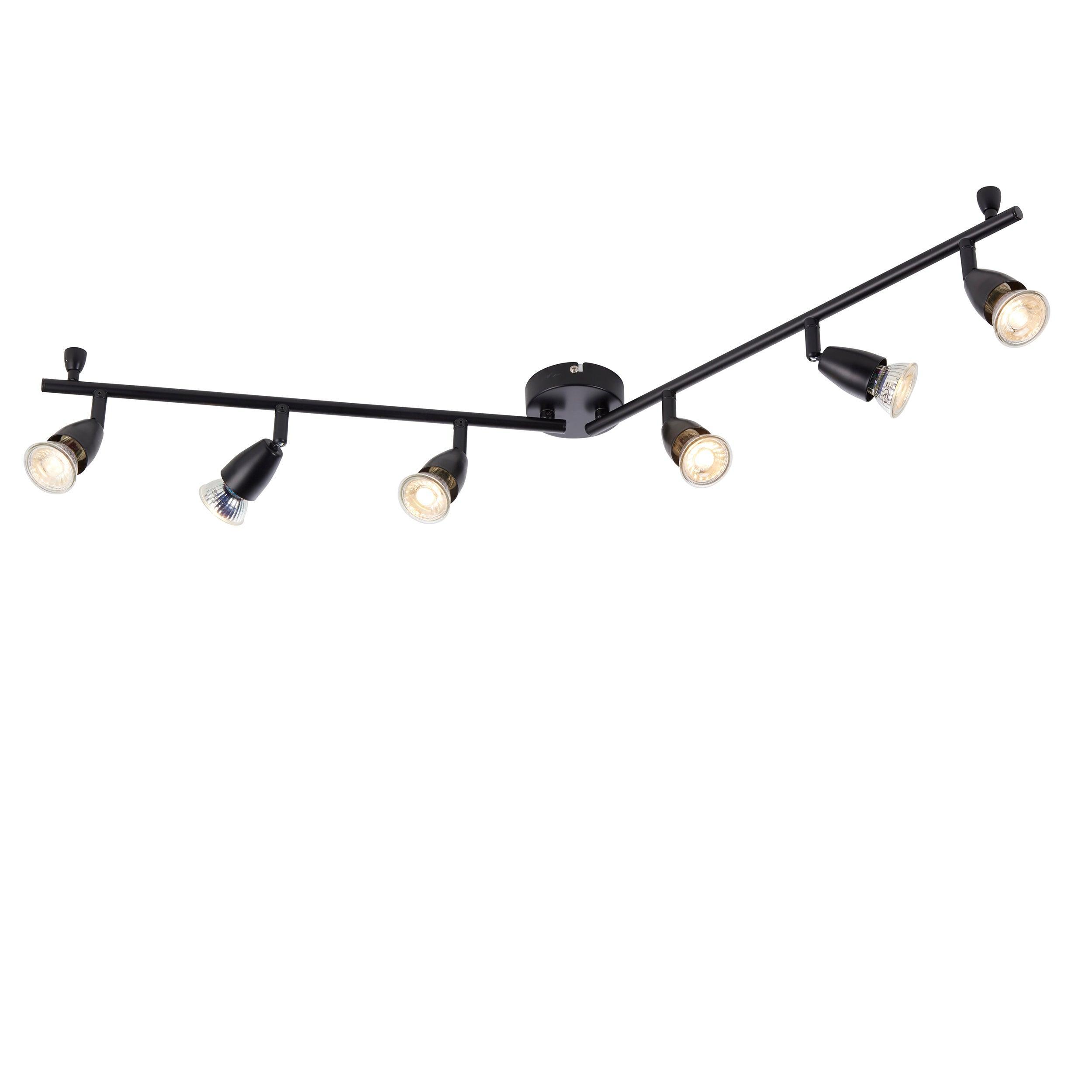 amalfi 6 light black adjustable spotlight bar 35w by saxby lighting, close up image 275
