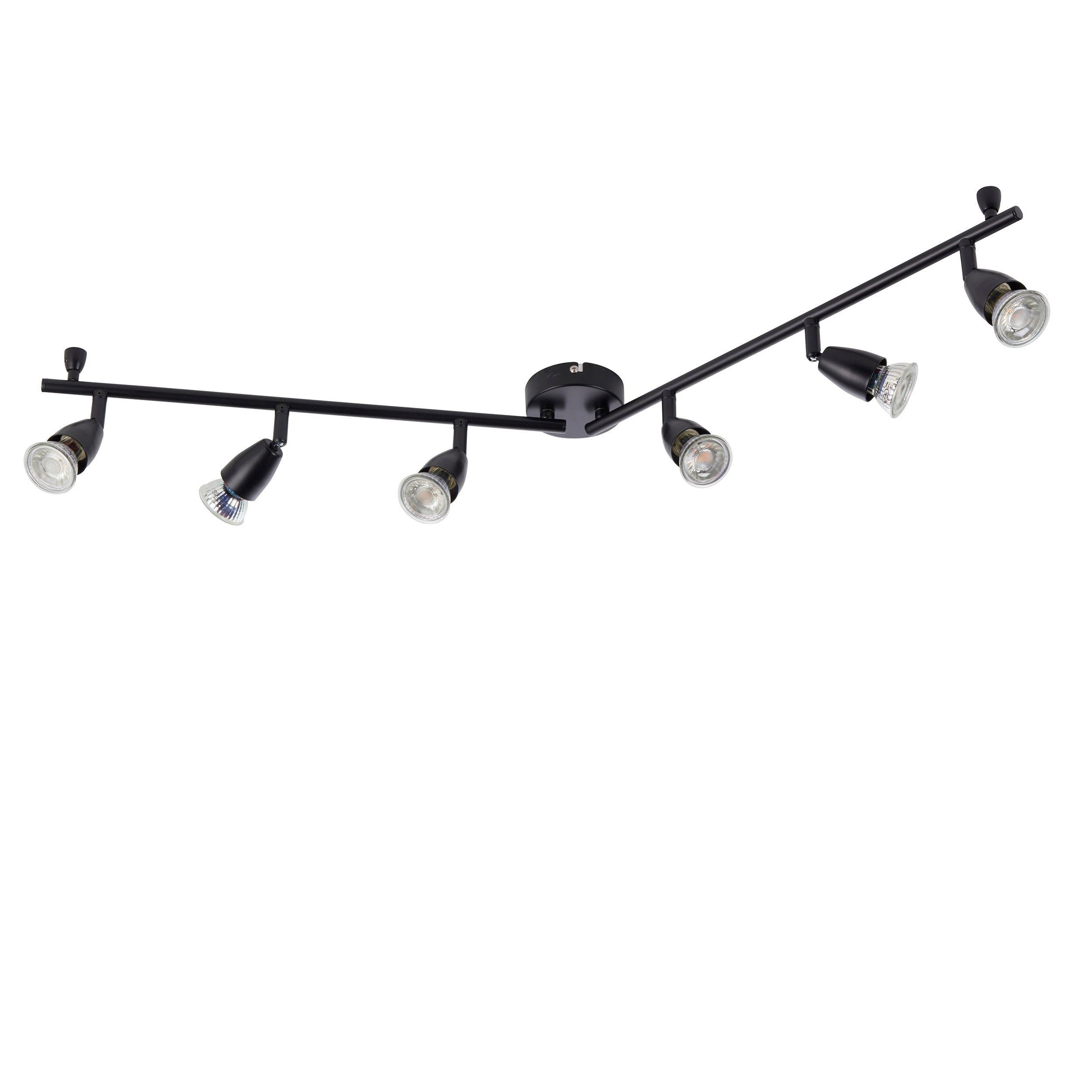 amalfi 6 light black adjustable spotlight bar 35w by saxby lighting, close up image 230