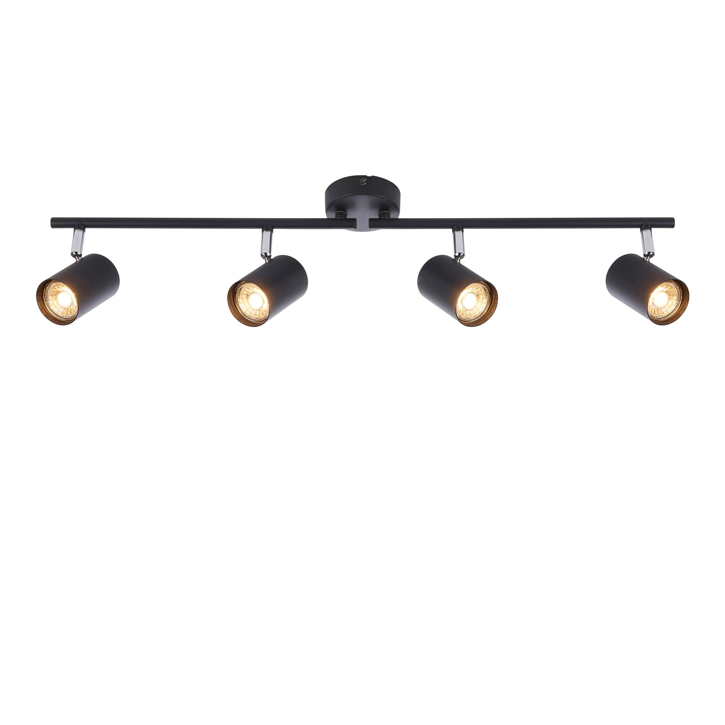 arezzo 4 light black bar spotlight 35wby saxby lighting
