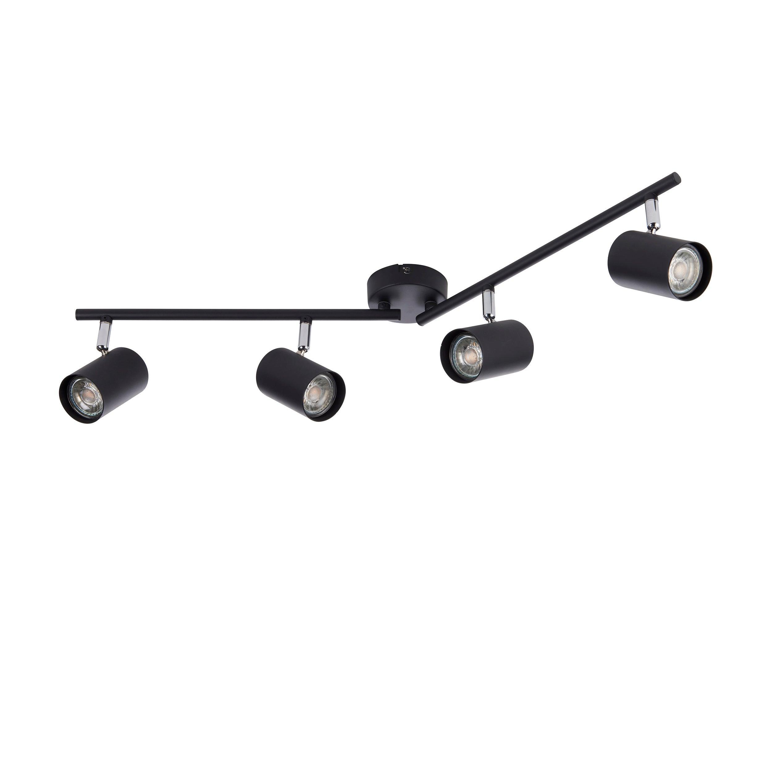 arezzo 4 light black bar spotlight 35w by saxby lighting, close up image 229