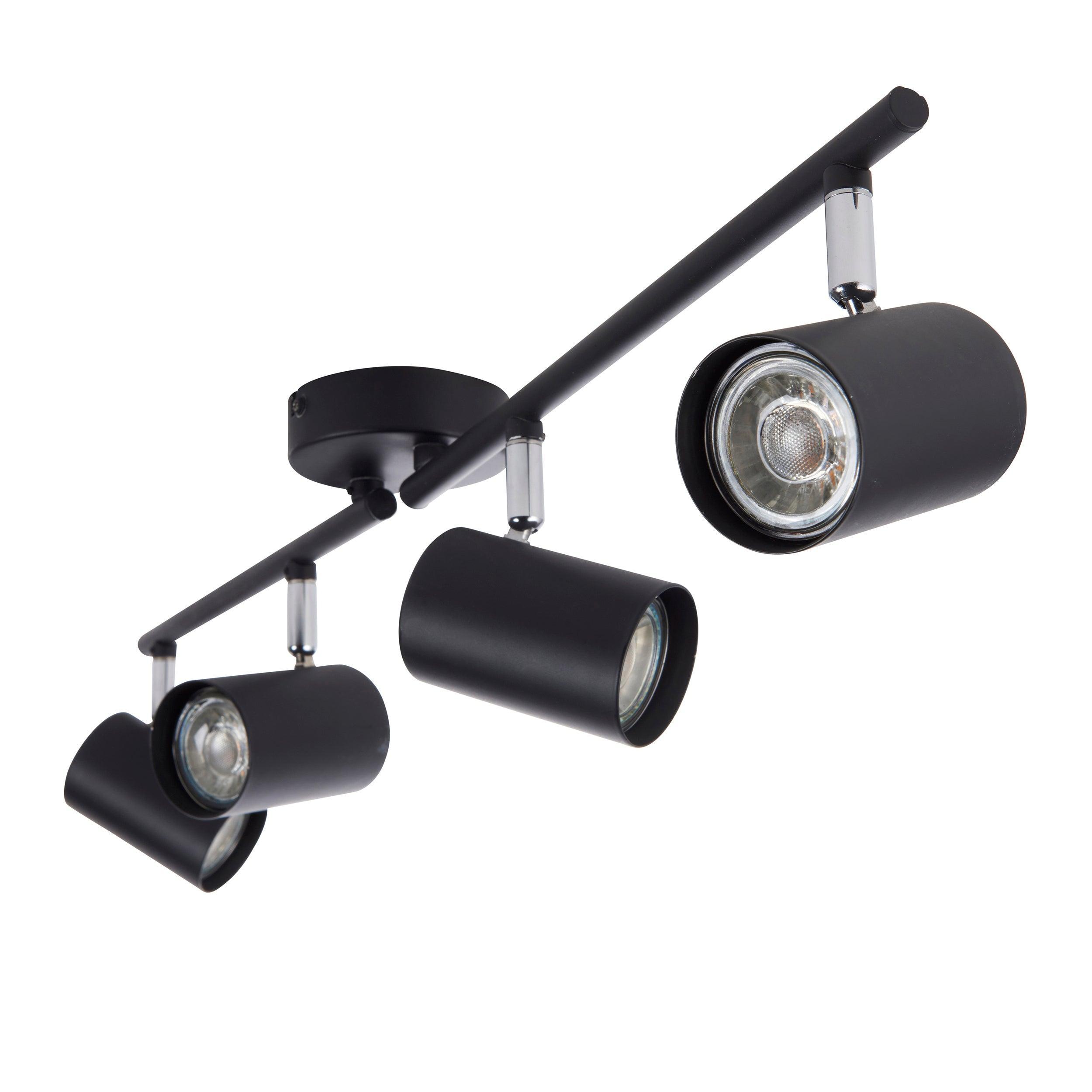 arezzo 4 light black bar spotlight 35w by saxby lighting, close up image 153