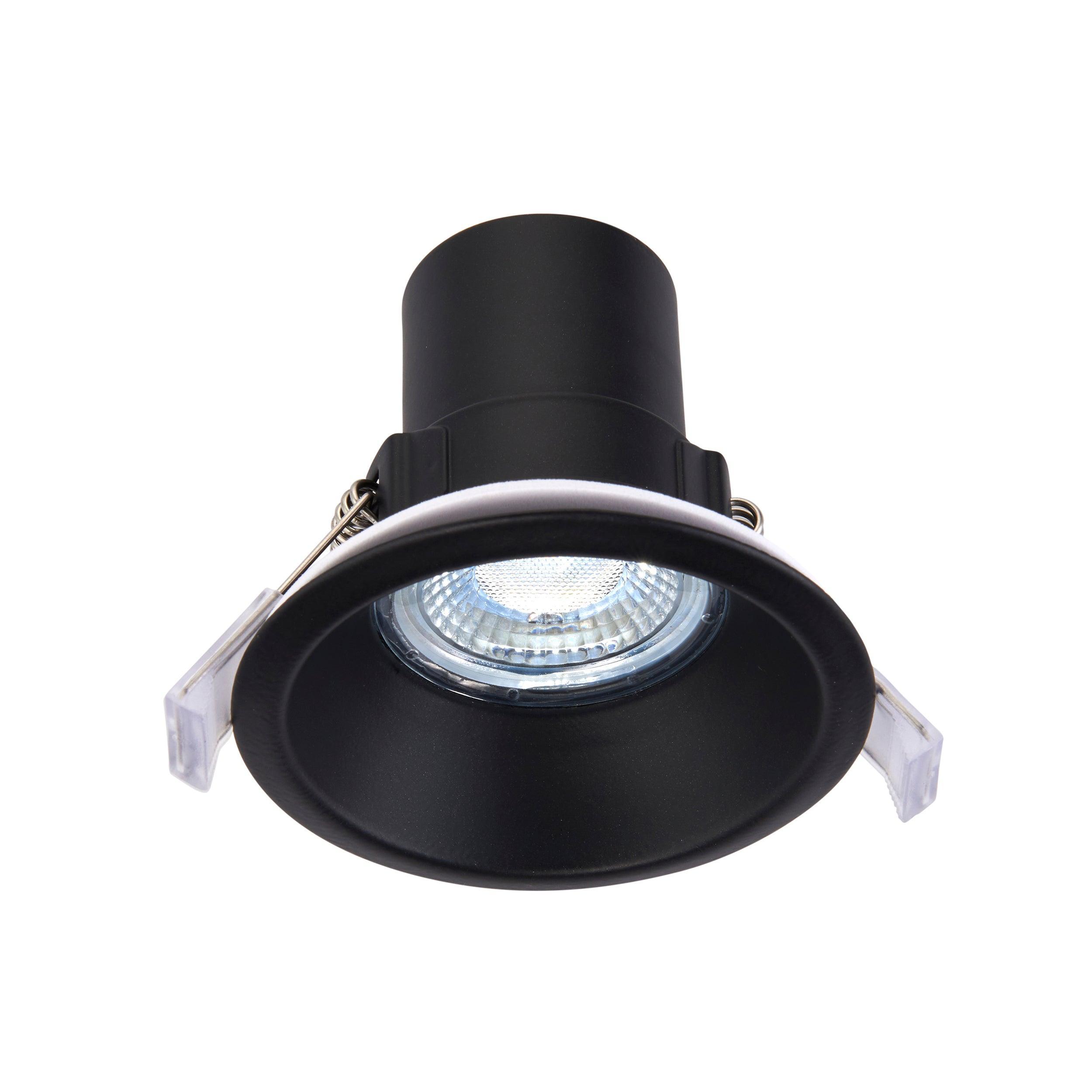 shieldeco cct anti glare black recessed light ip65 5w by saxby lighting, close up image 364