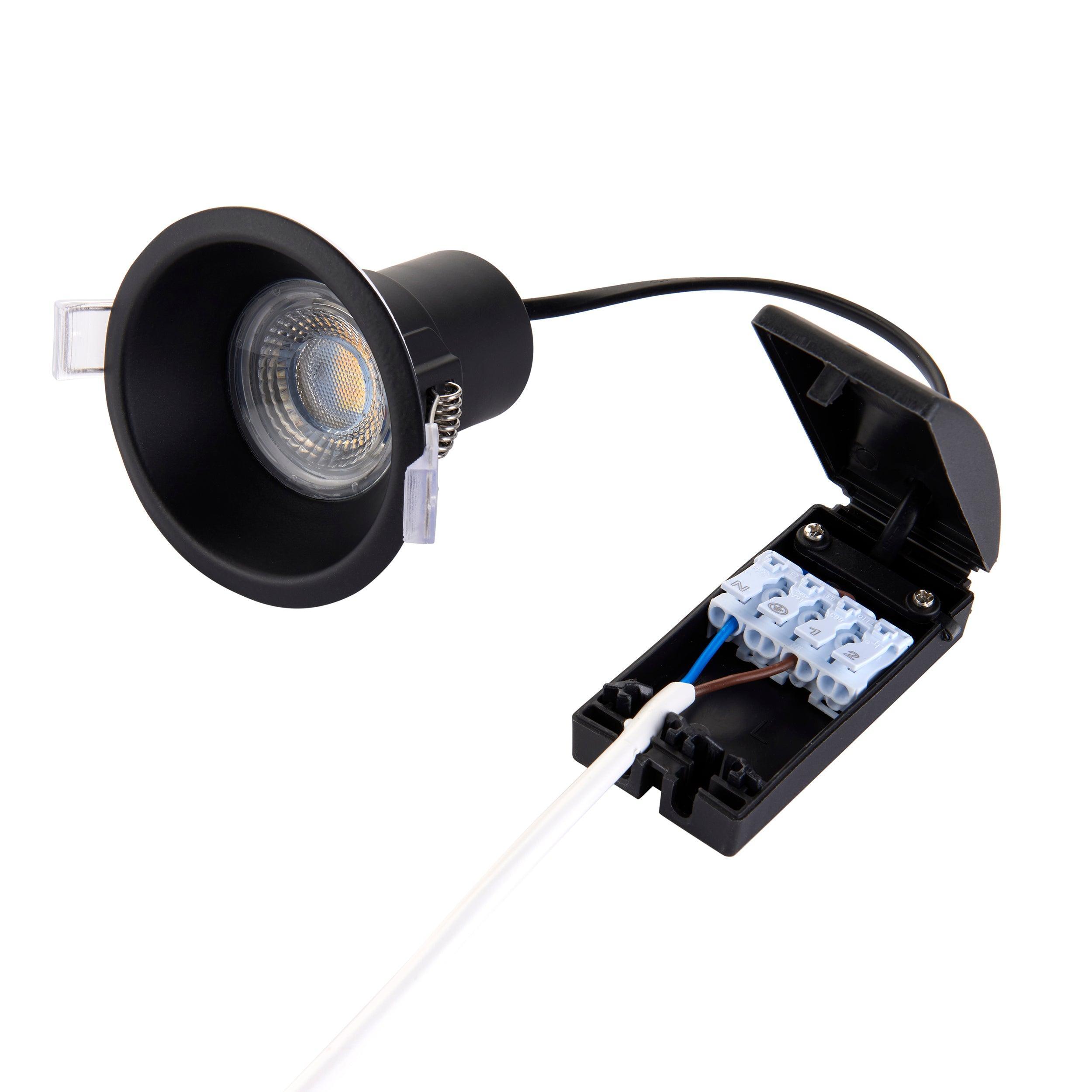 shieldeco cct anti glare black recessed light ip65 5w by saxby lighting, close up image 223