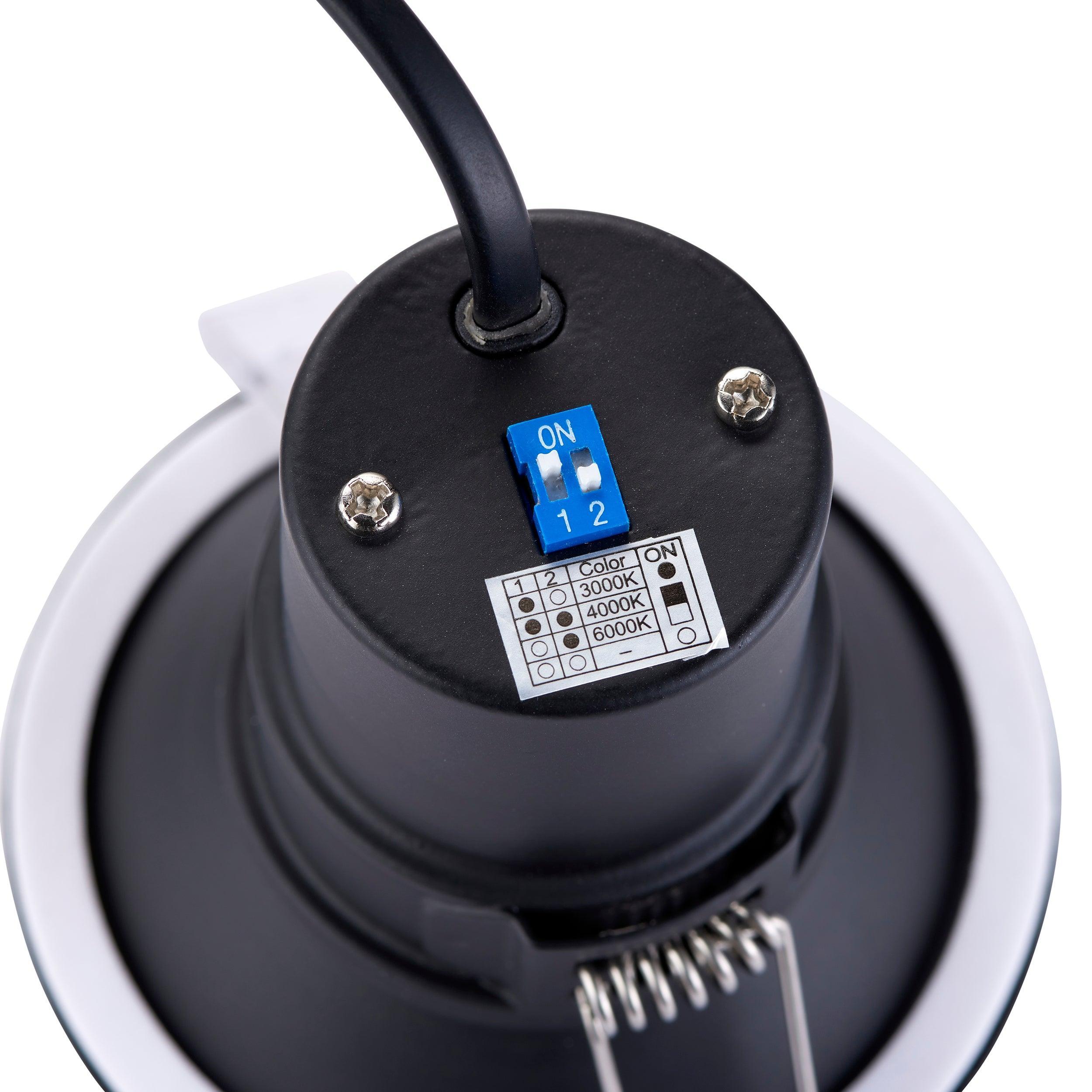 shieldeco cct anti glare black recessed light ip65 5w by saxby lighting, close up image 112