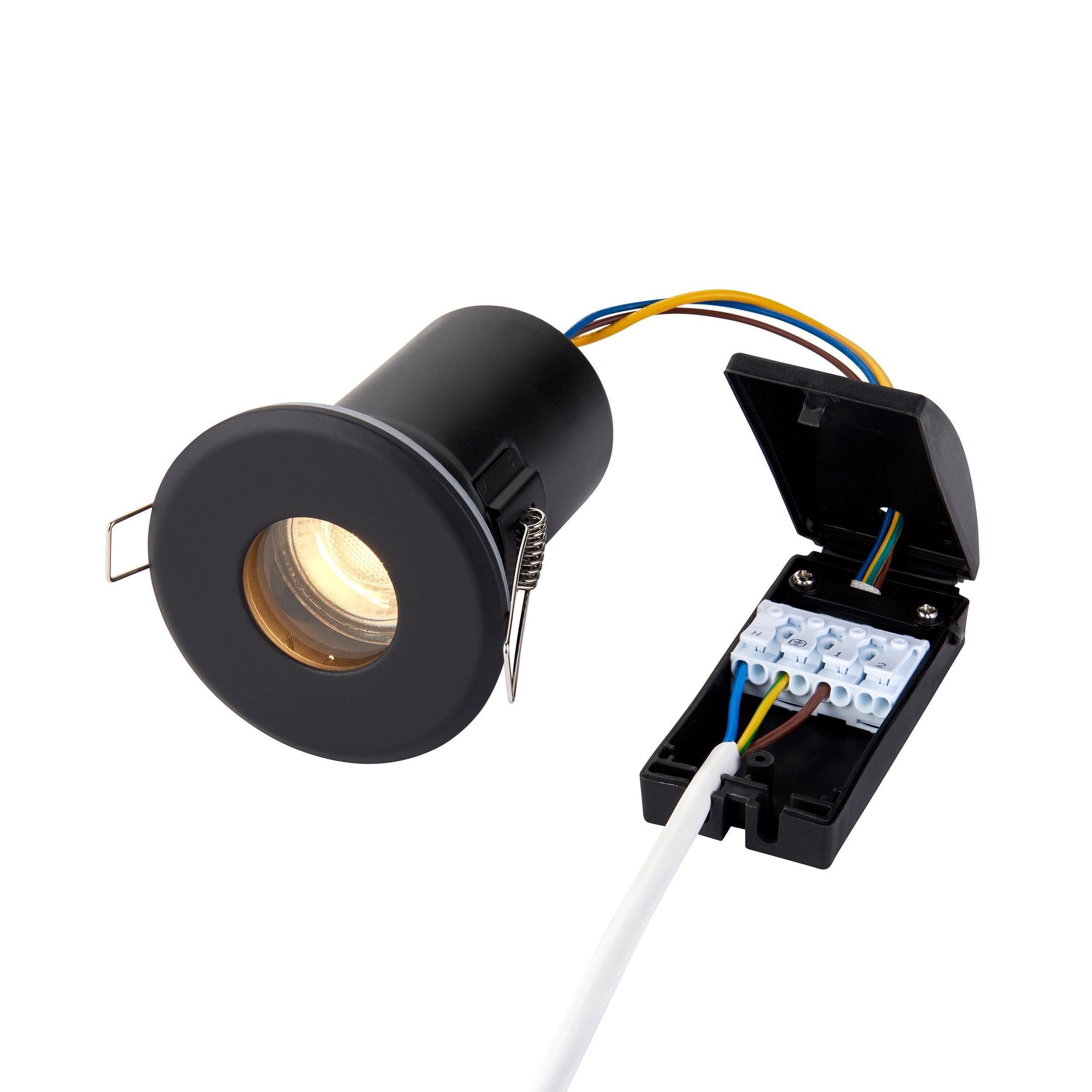 shieldplus black recessed ceiling light ip65 ip65 50wby saxby lighting