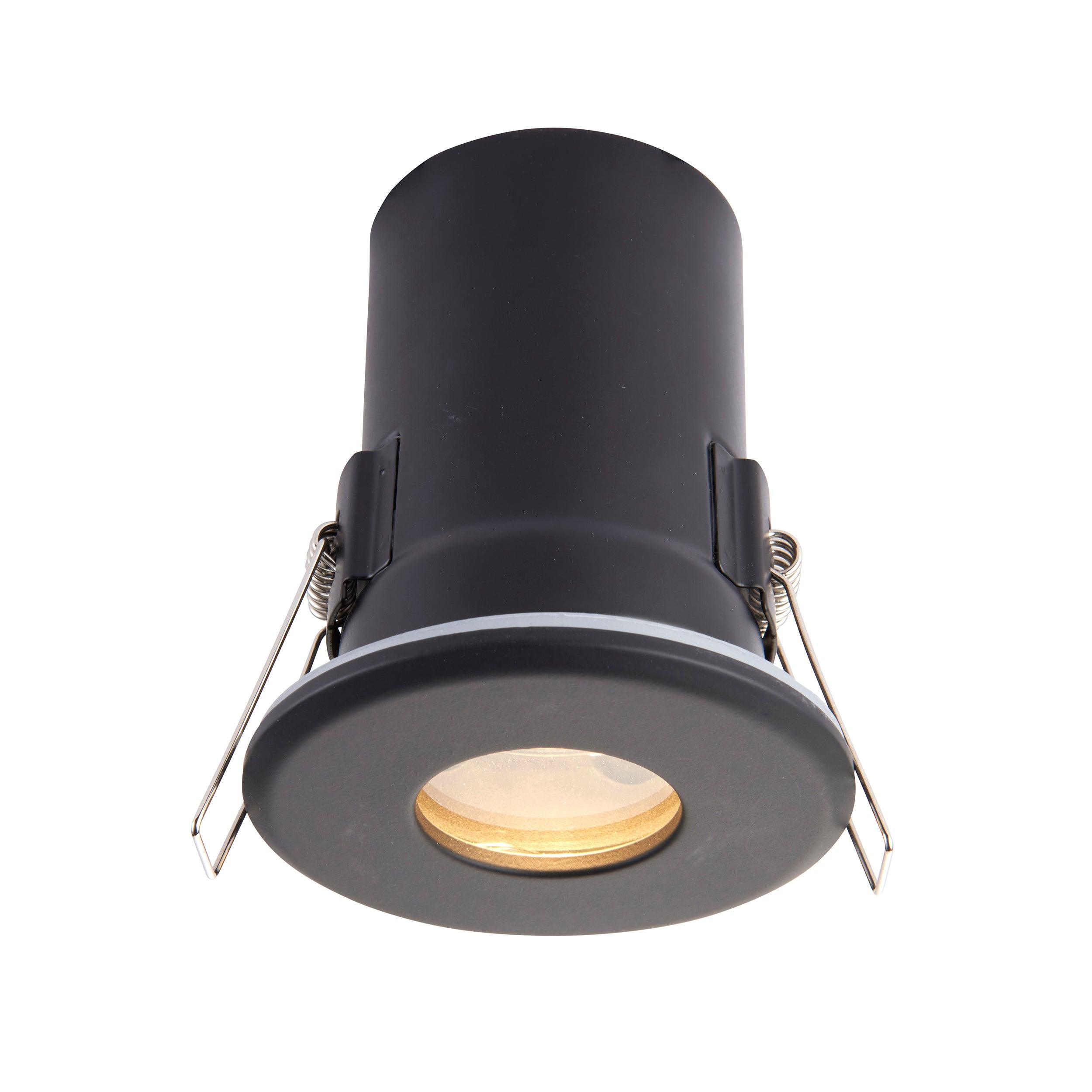 shieldplus black recessed ceiling light ip65 ip65 50wby Saxby Lighting, close up image