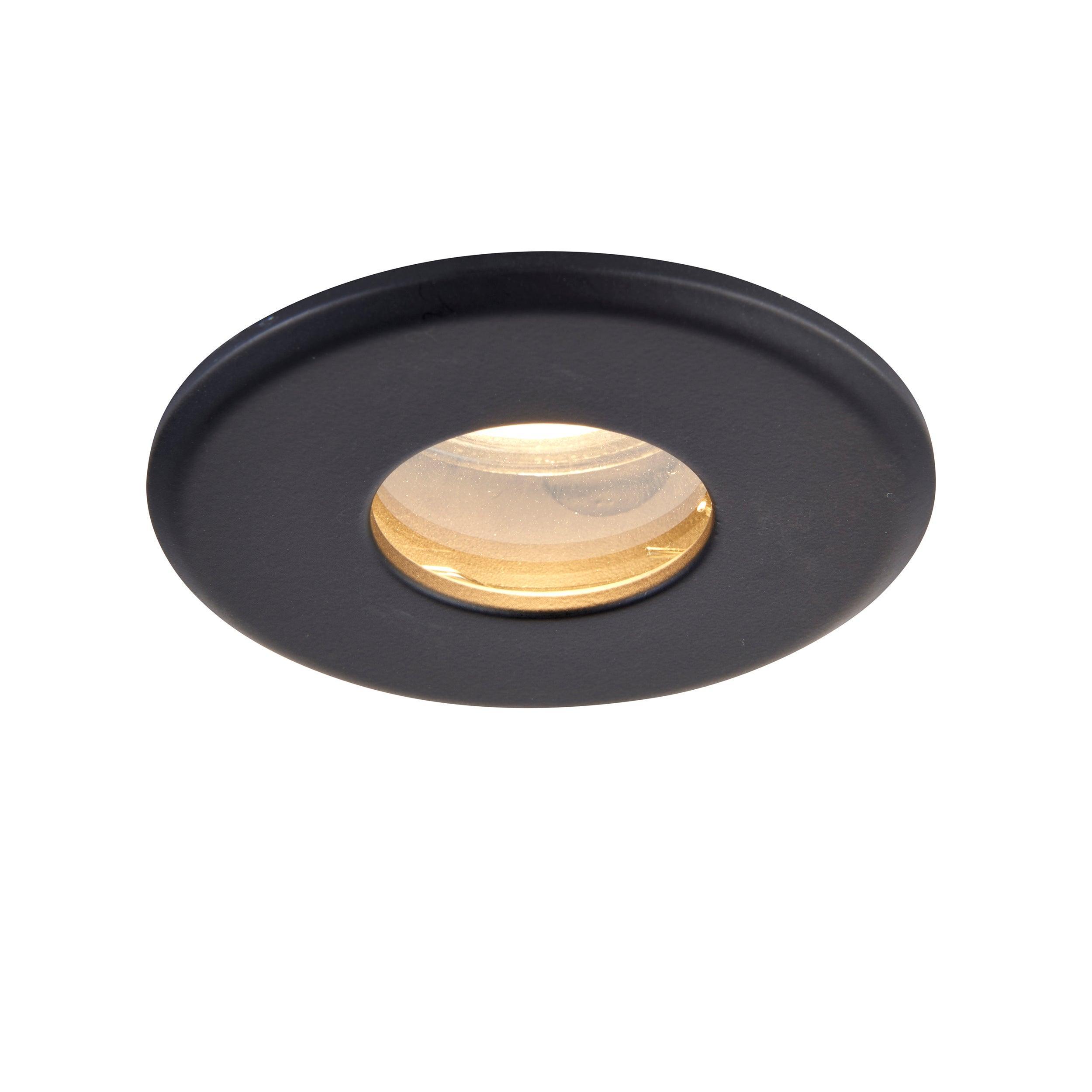 shieldplus black recessed ceiling light ip65 ip65 50w by saxby lighting, close up image 290
