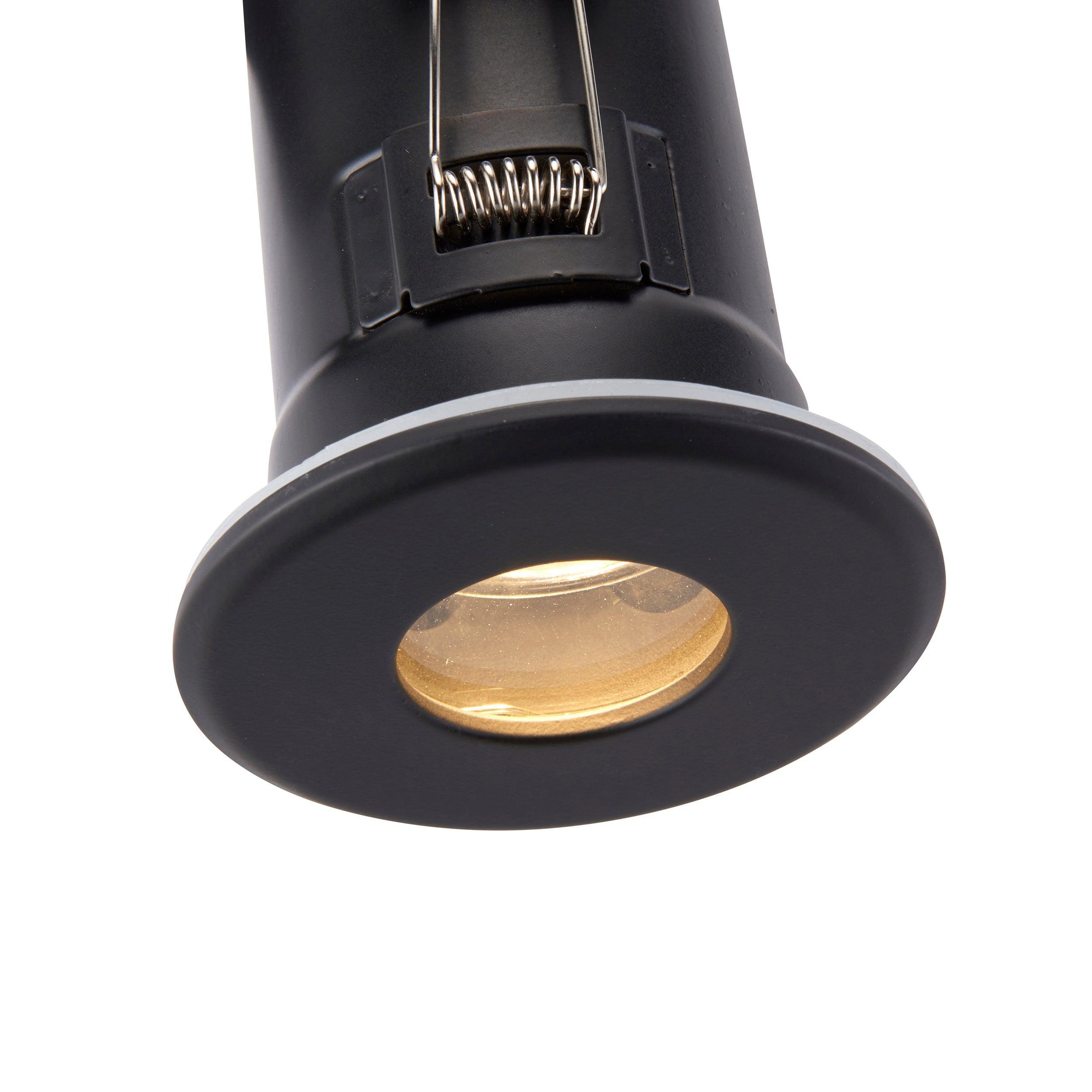 shieldplus black recessed ceiling light ip65 ip65 50w by saxby lighting, close up image 191