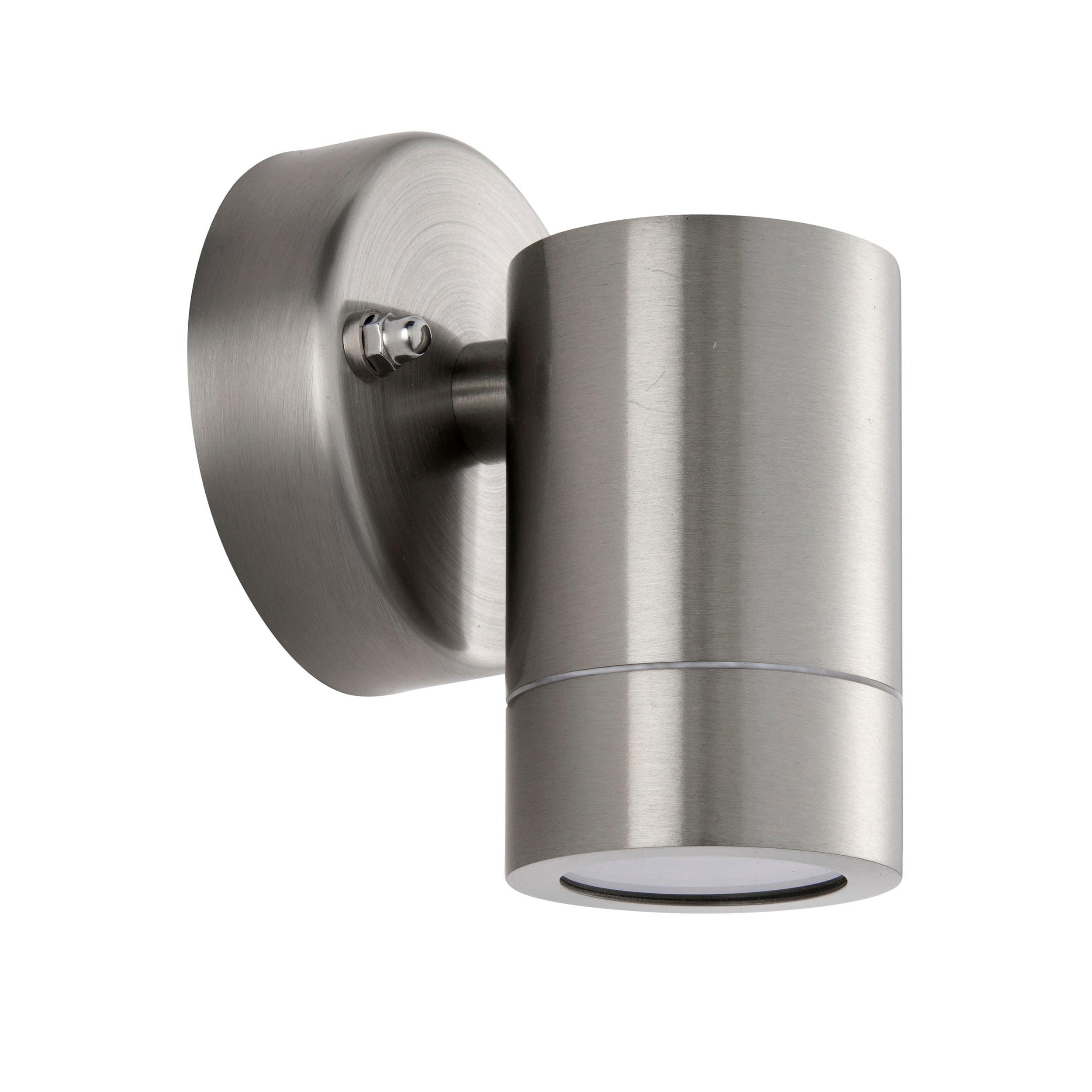 palin silver marine grade outdoor down wall light ip65 7wby Saxby Lighting, close up image