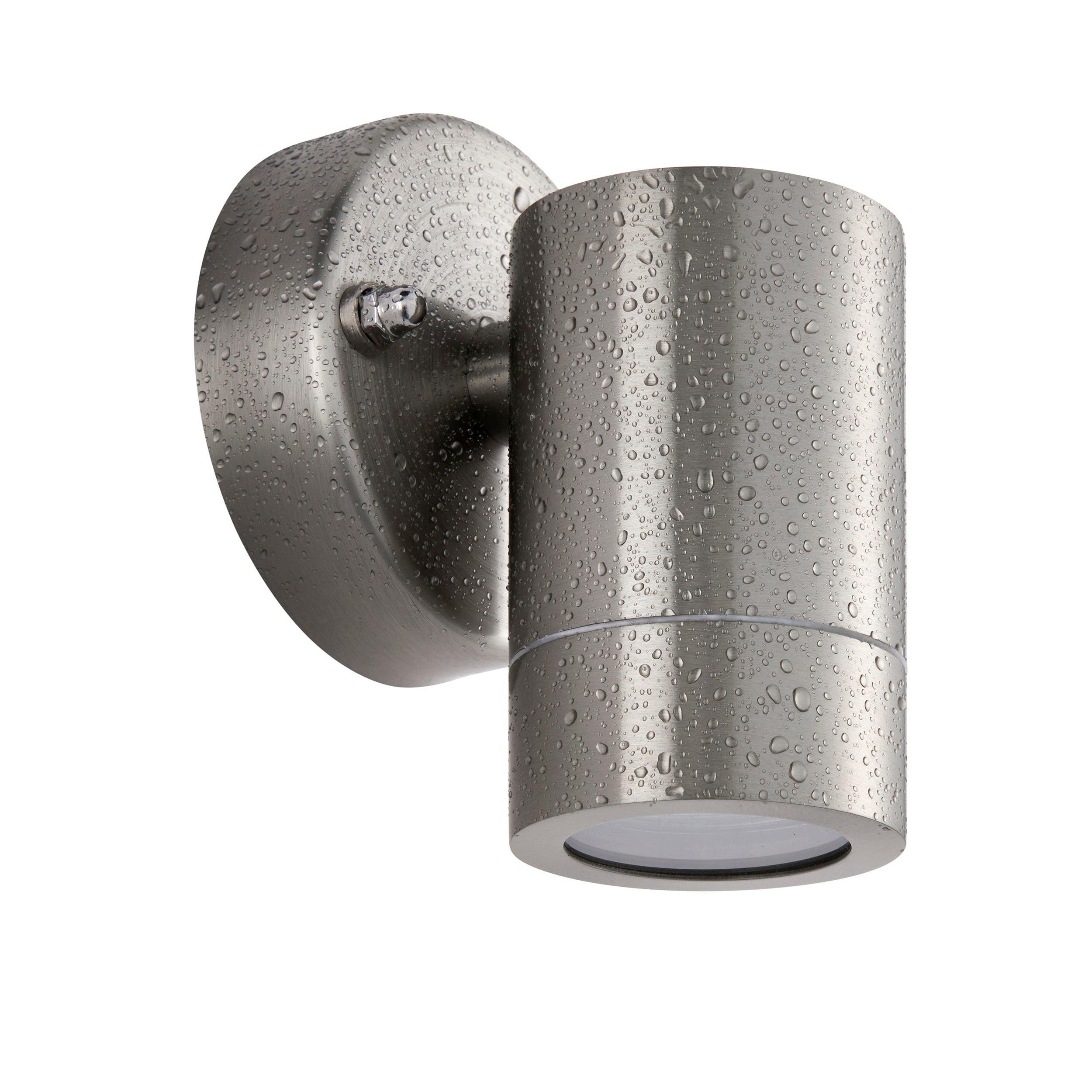 palin silver marine grade outdoor down wall light ip65 7w by saxby lighting, close up image 96