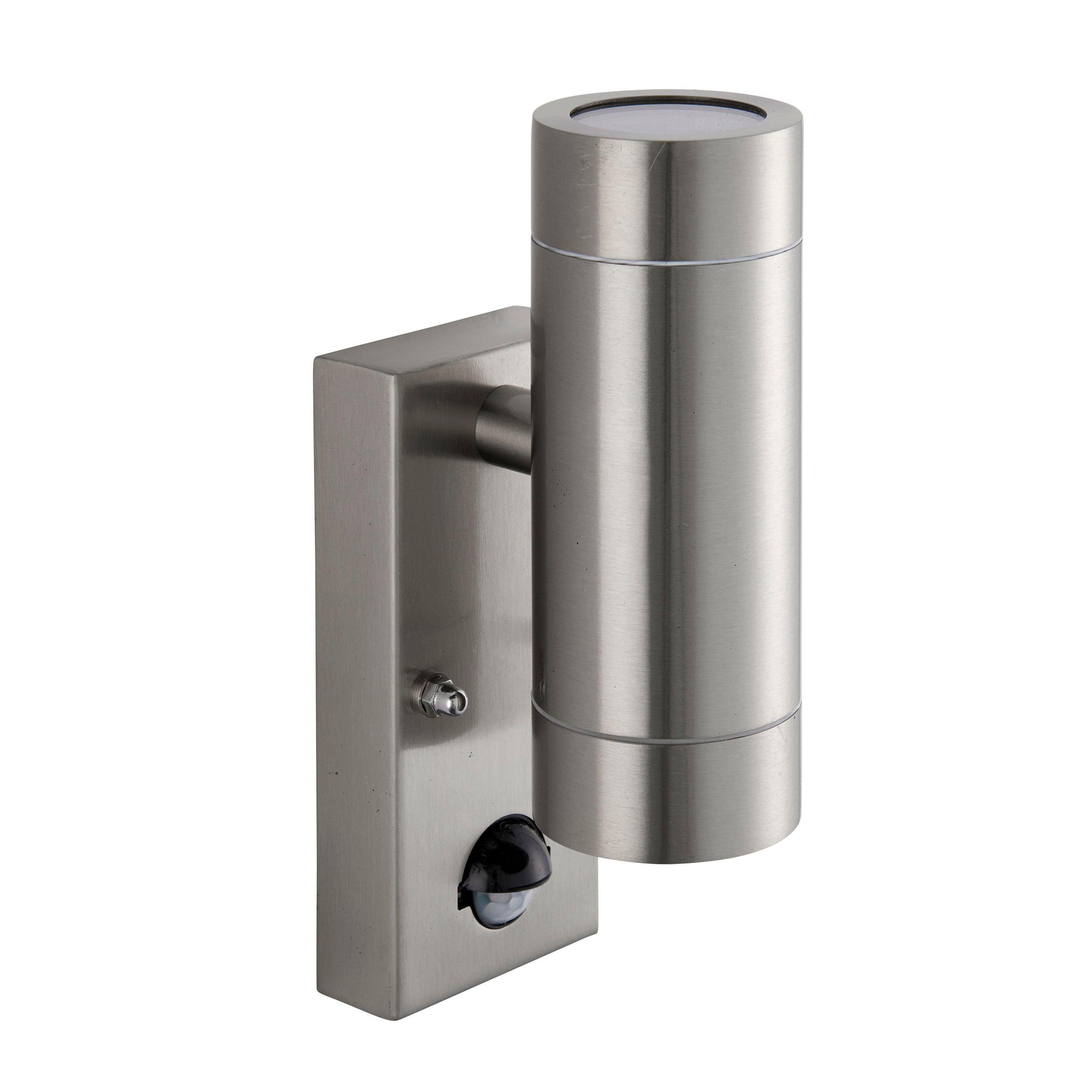 palin pir sensor 2 light marine grade outdoor wall light ip65 7w by saxby lighting, close up image 169