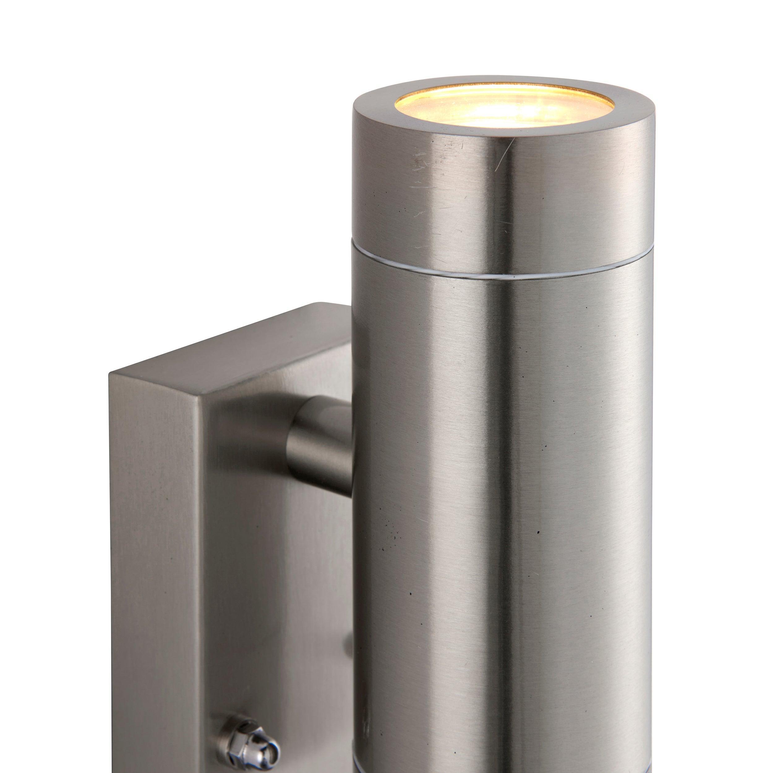 palin pir sensor 2 light marine grade outdoor wall light ip65 7w by saxby lighting, close up image 141