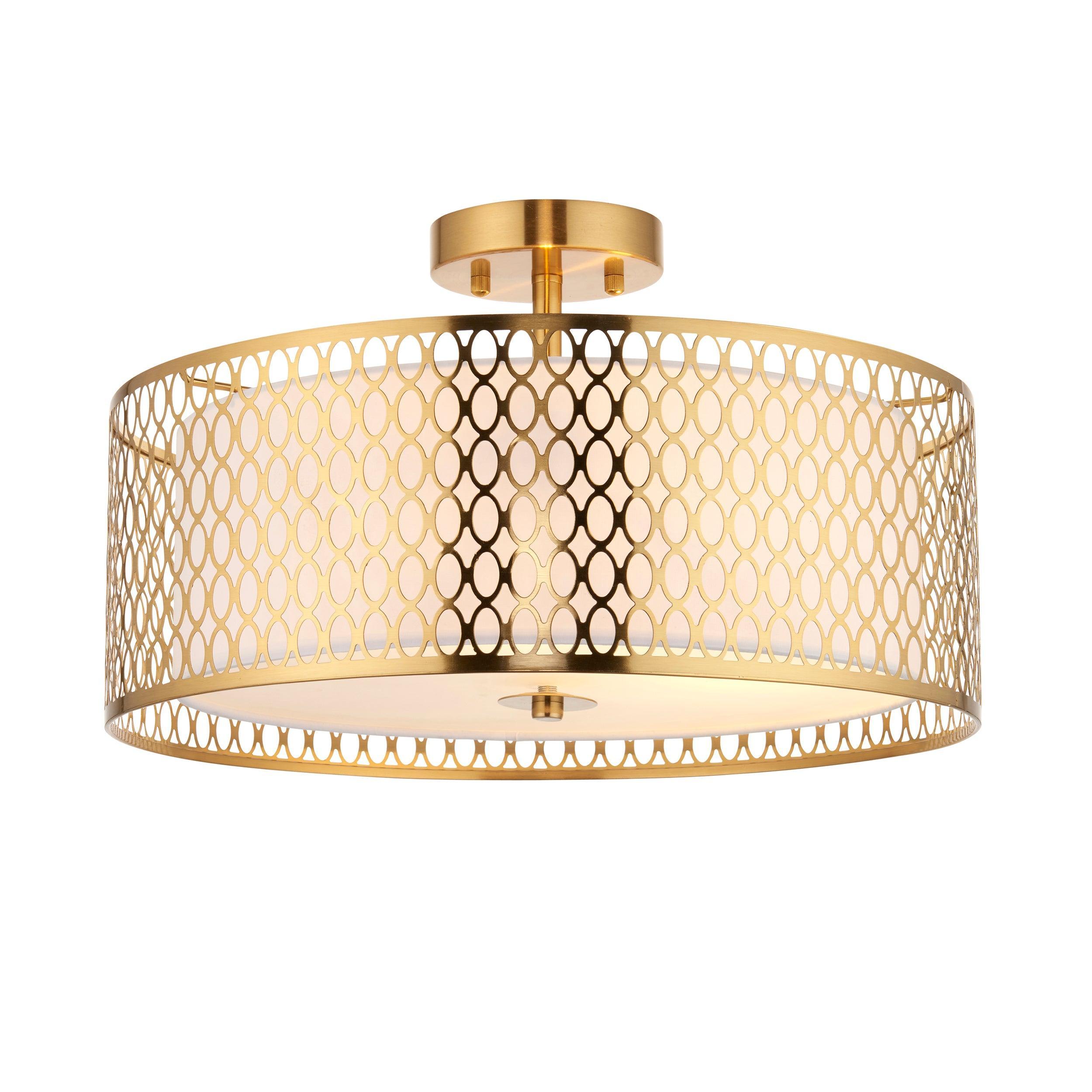 Endon Cordero 3 Light Gold Flush Ceiling Light Living room Image