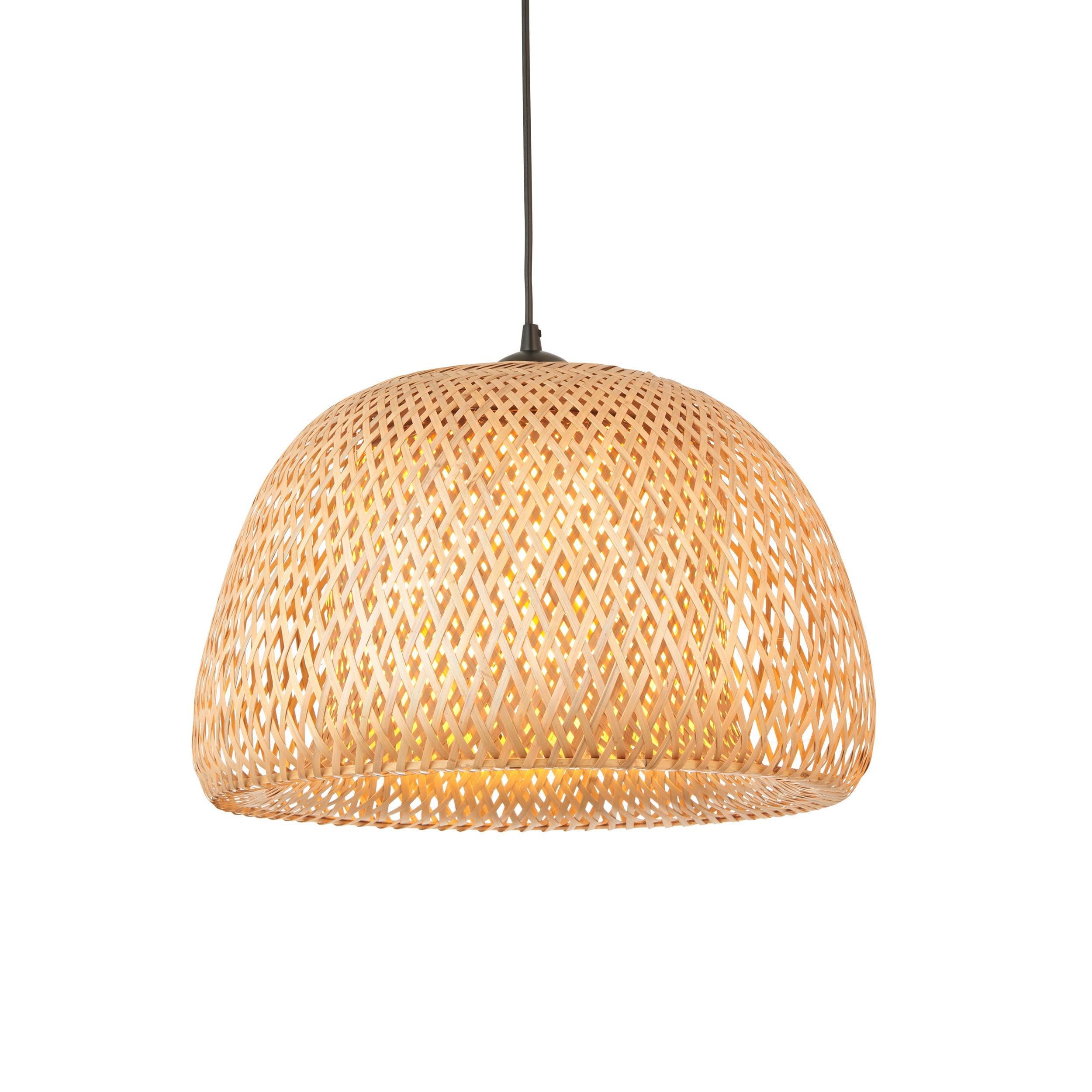 Endon Bali Natural Bamboo Woven Ceiling Pendant-Ceiling Pendant Lights-Endon Lighting Living Room Close Up Lighting Tiffany Lighting Direct