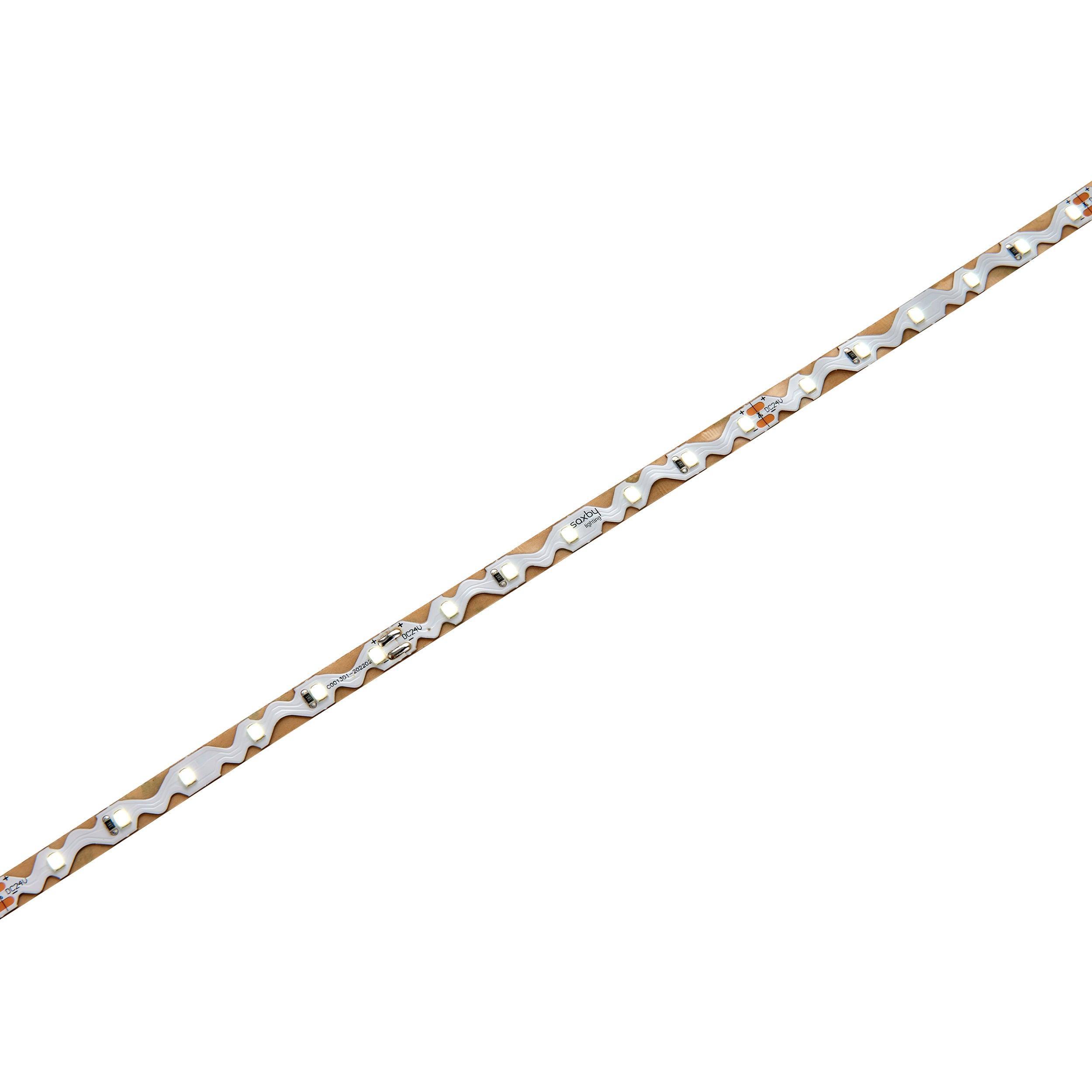 orionflex led ip20 6000k 4 8w m 5m 24w led flexible strip light by saxby lighting, close up image 255