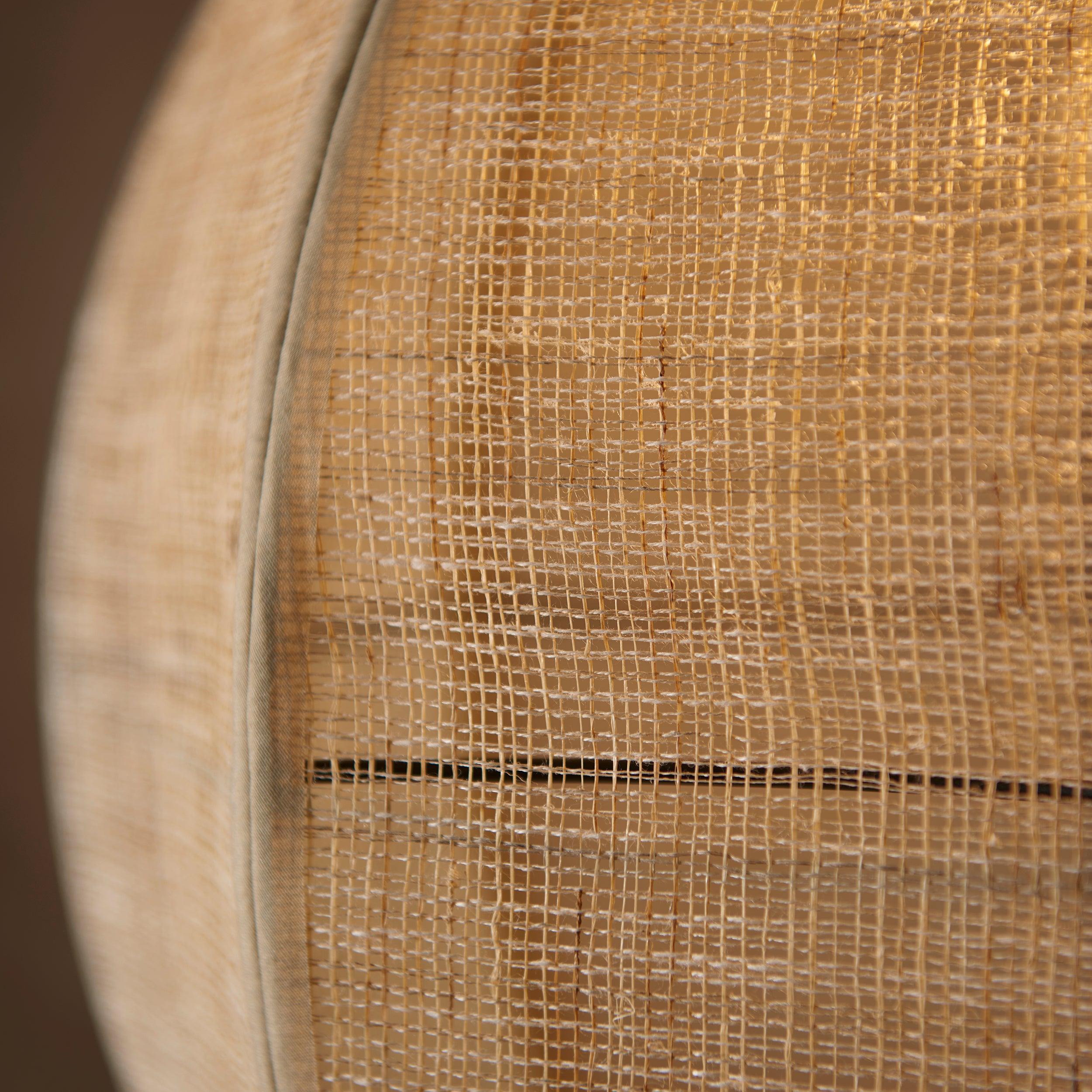 Endon Zaire Linen Adjustable Globe Ceiling Pendant-Ceiling Pendant Lights-Endon Lighting living room close. up unlit Tiffany Lighting Direct