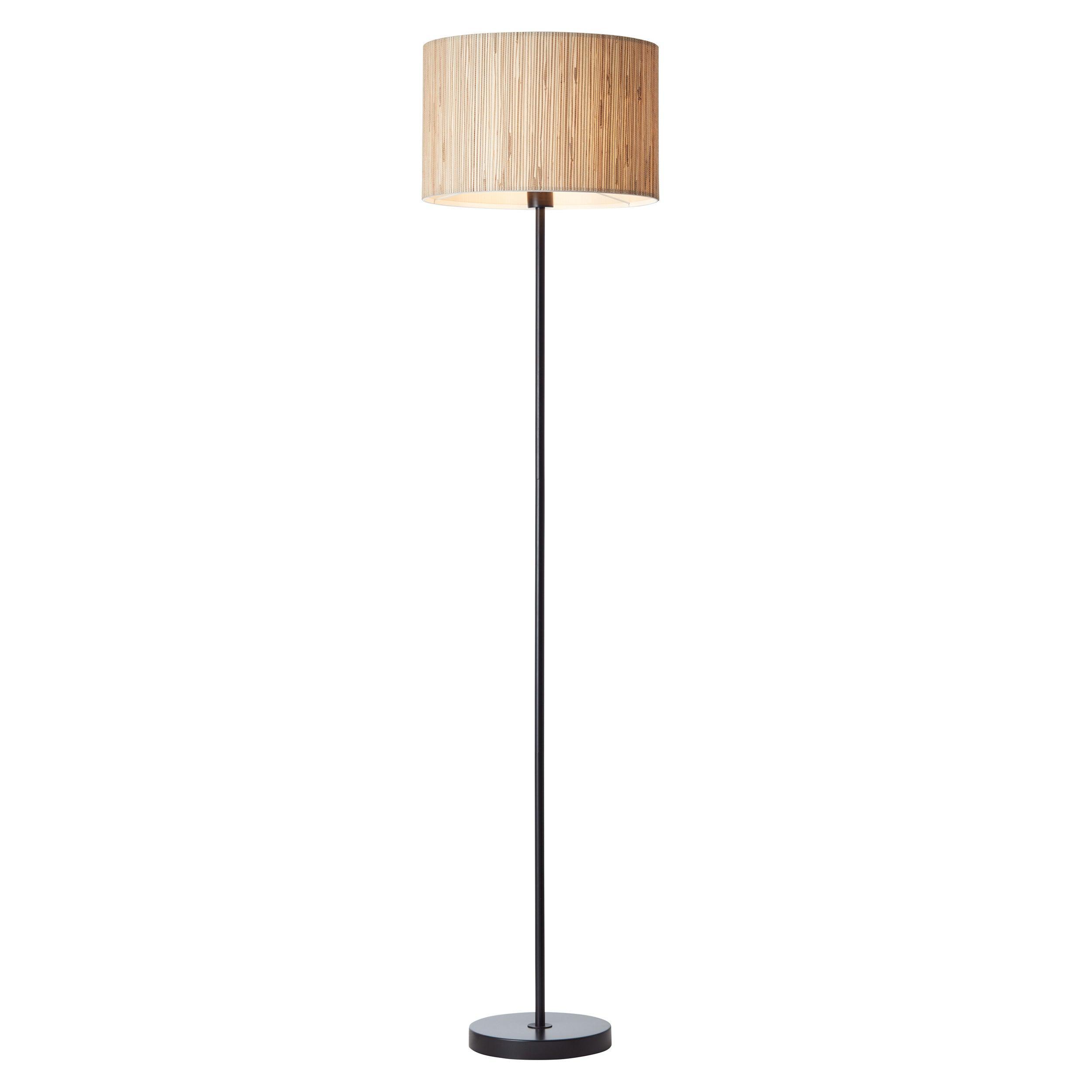 longshore black floor lamp with seagrass shade by Endon Lighting Living room image