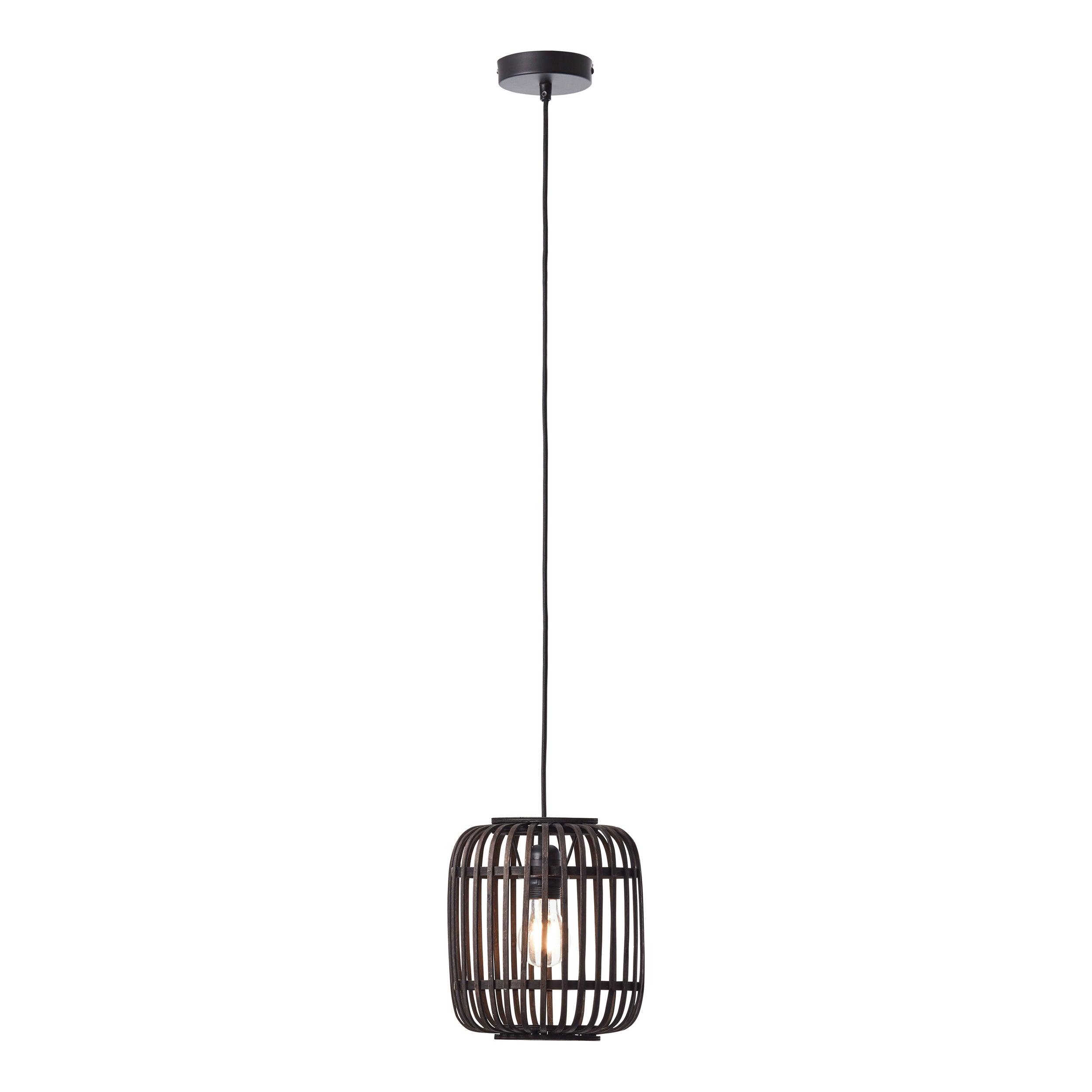 Mathias Black Bamboo Adjustable Ceiling Pendant-Ceiling Pendant Lights-Endon Lighting living room close. up unlit Tiffany Lighting Direct