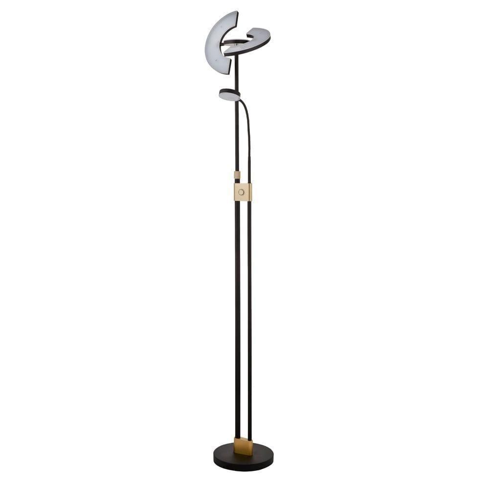 Gio LED Adjustable Mother & Child Black & Brass Floor Lamp by 1