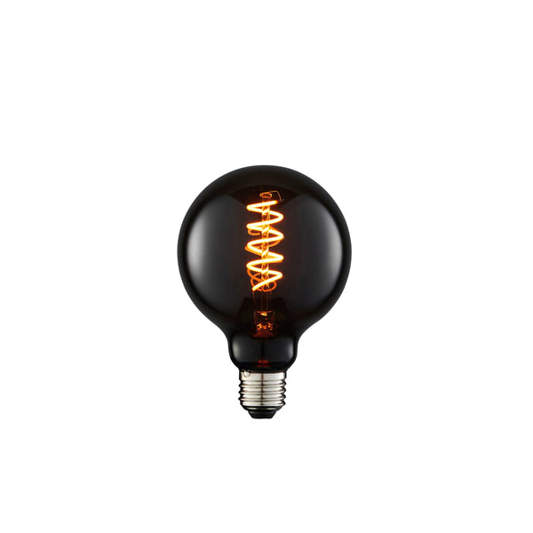 Spiral Medium E27 Smoked Glass Decorative LED 4w Light Bulb