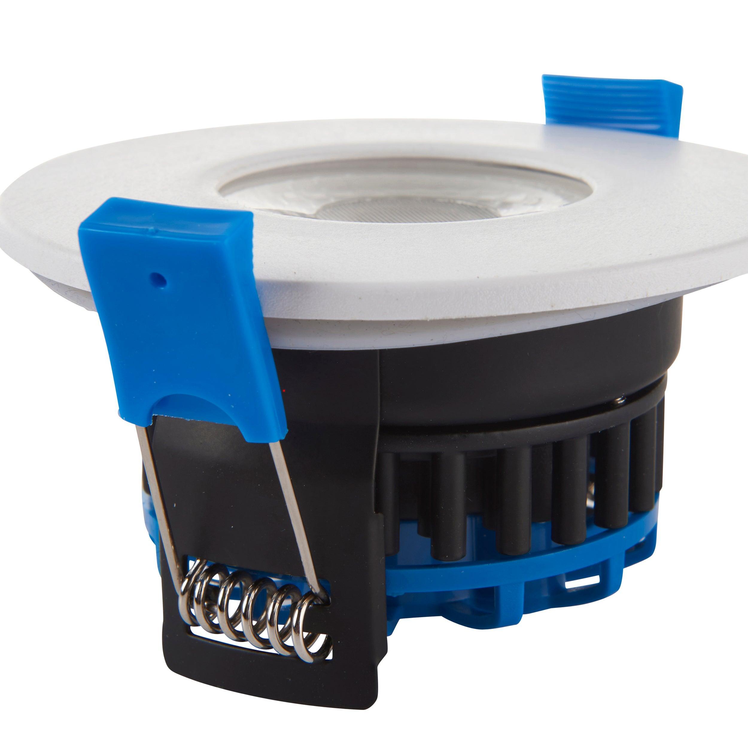 shieldpro tri wattage recessed ceiling light ip65 8w 1by Saxby Lighting, close up image