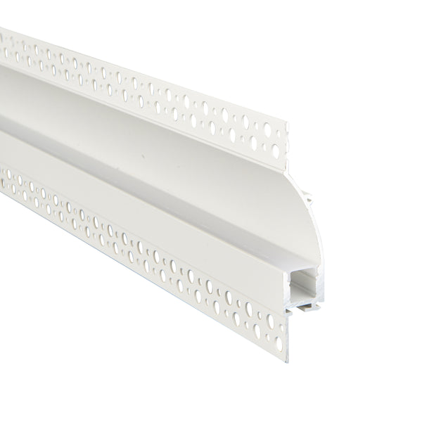 Rigel Wall Flange Plaster-in 2m Aluminium Profile/Extrusion White