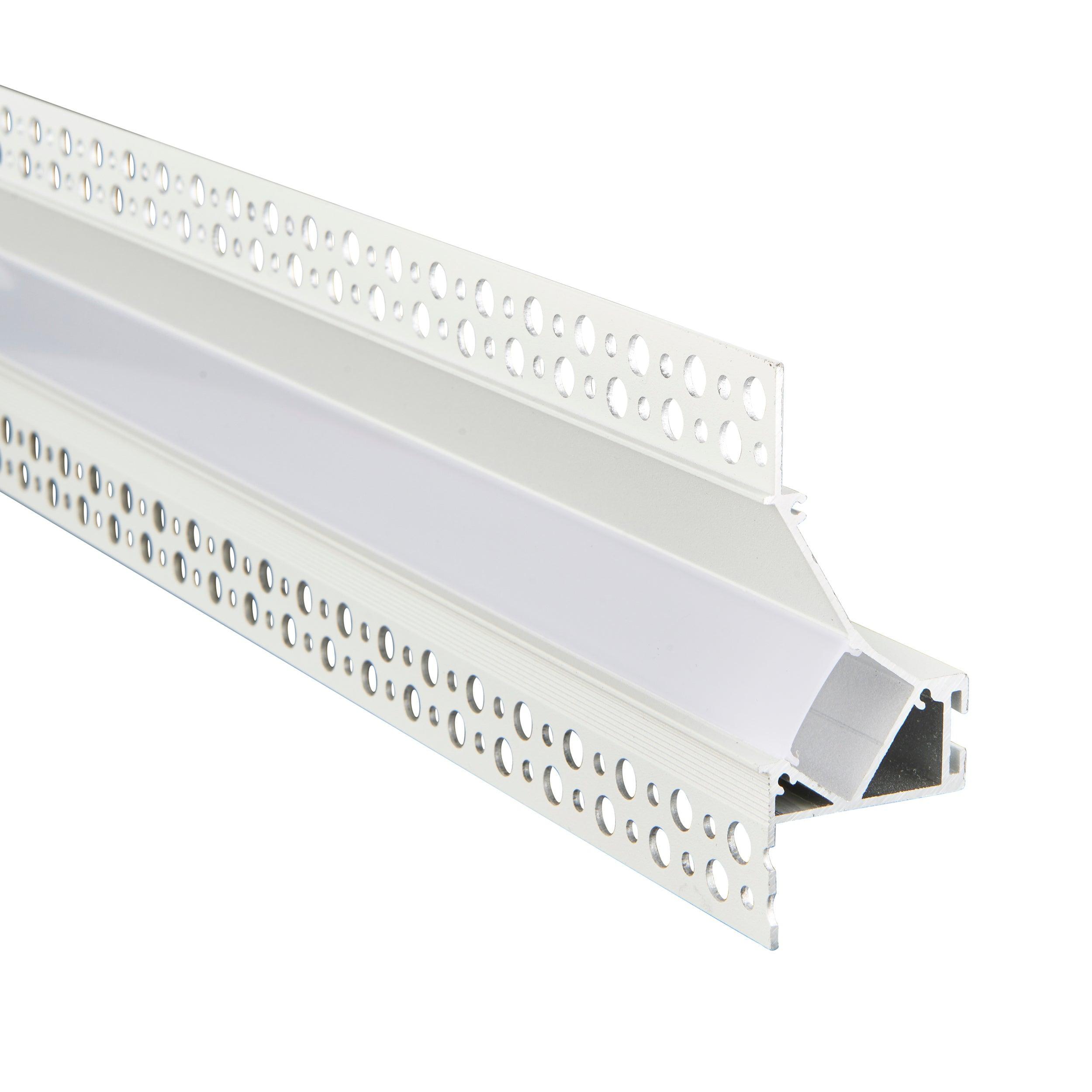 rigel plaster in wall washer 2m aluminium profile extrusion whiteby saxby lighting