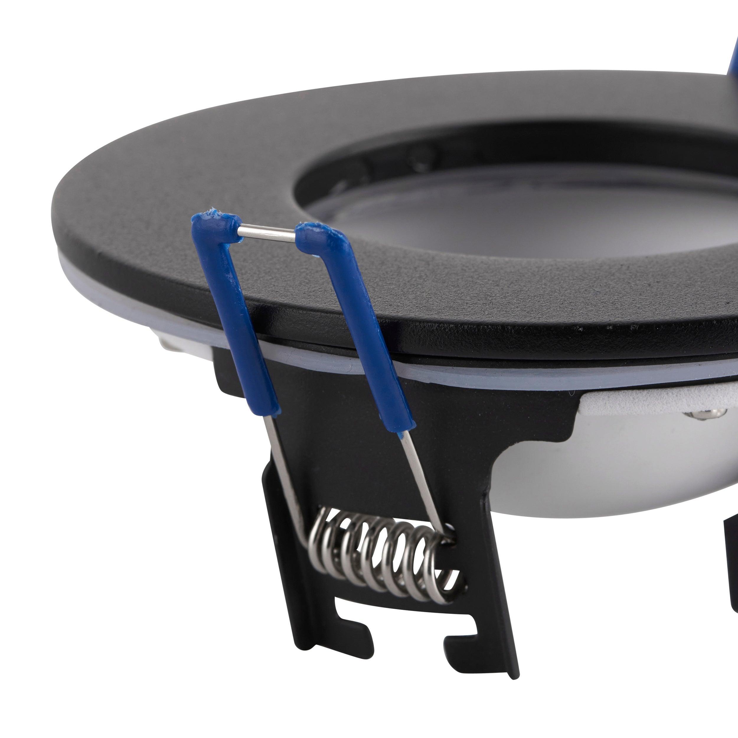 orbitalpro bathroom recessed ceiling light cct black ip65 9wby Saxby Lighting, close up image