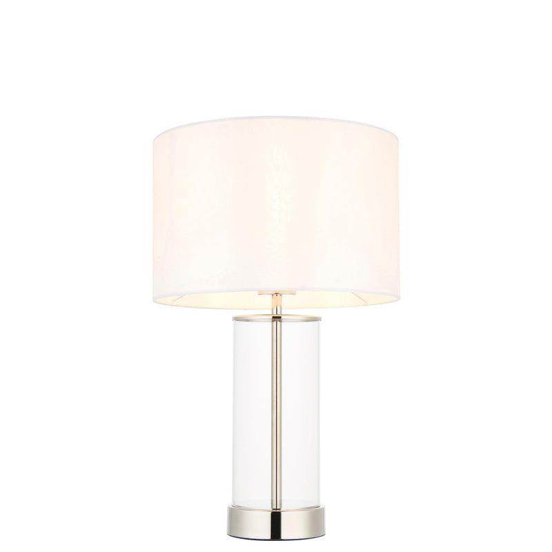 Endon Lessina 1 Light Nickel & Glass Touch Table Lamp-Endon Lighting-Living-Room-Tiffany Lighting Direct-[image-position]