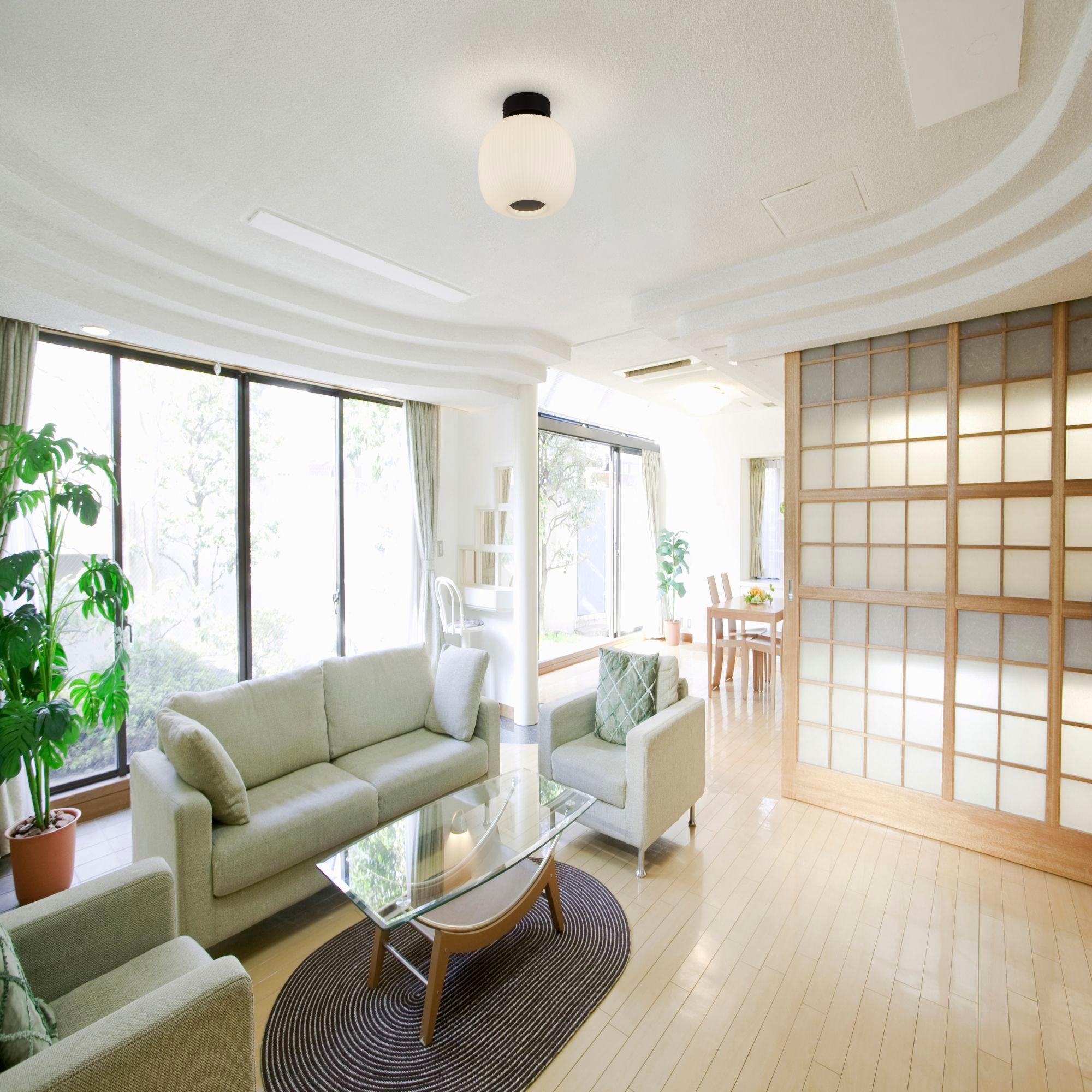 Lumina 1 Light Frosted Ribbed Glass Flush Ceiling Light Living Room Image 5