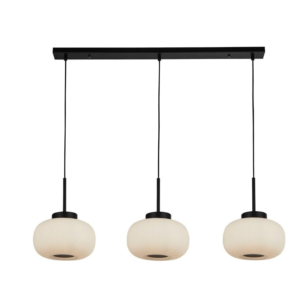 Lumina 3 Light Frosted Ribbed Glass Bar Ceiling Pendant-Ceiling Pendant Lights-1-Tiffany Lighting Direct