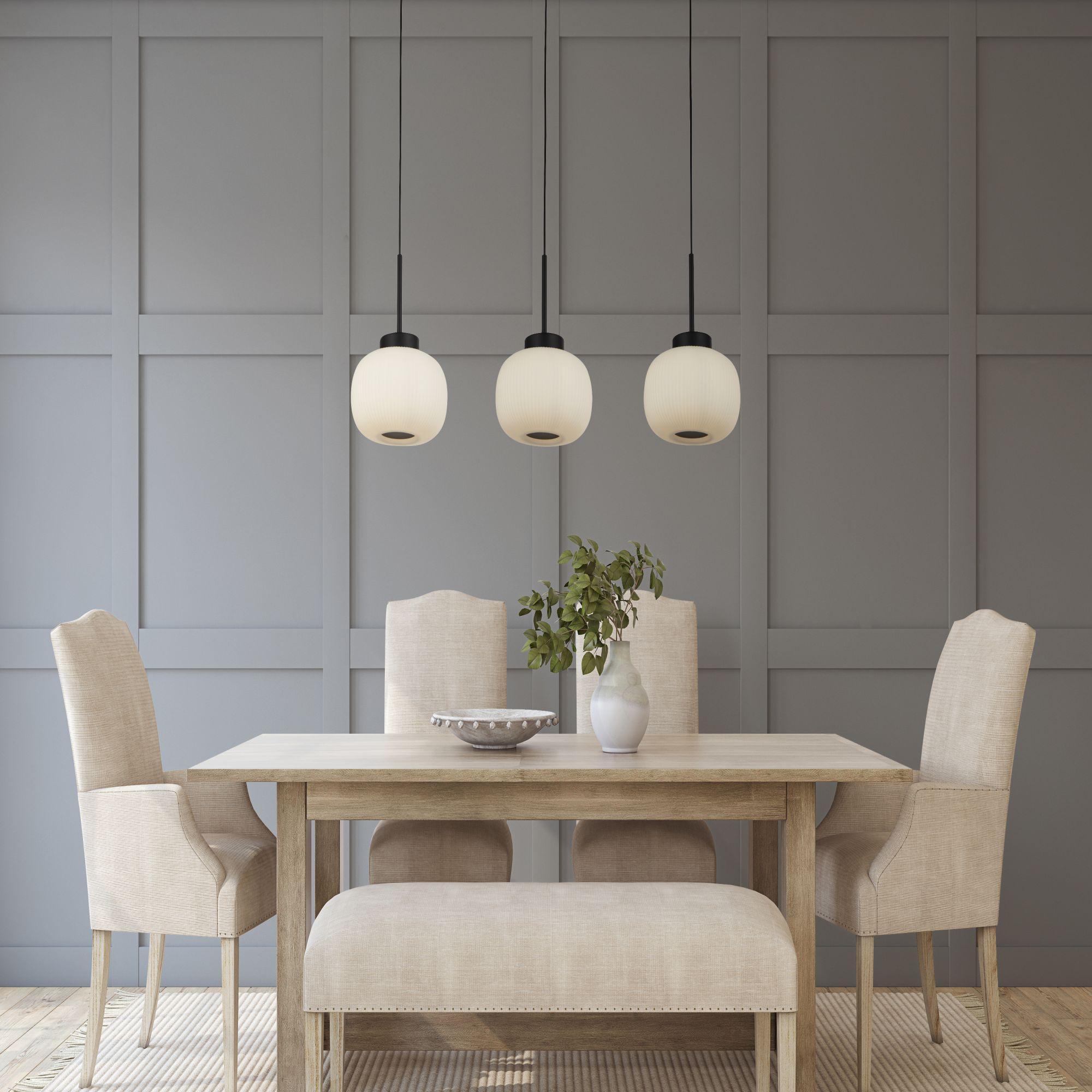 Lumina 3 Light Frosted Ribbed Glass Bar Ceiling Pendant-Ceiling Pendant Lights-5-Tiffany Lighting Direct