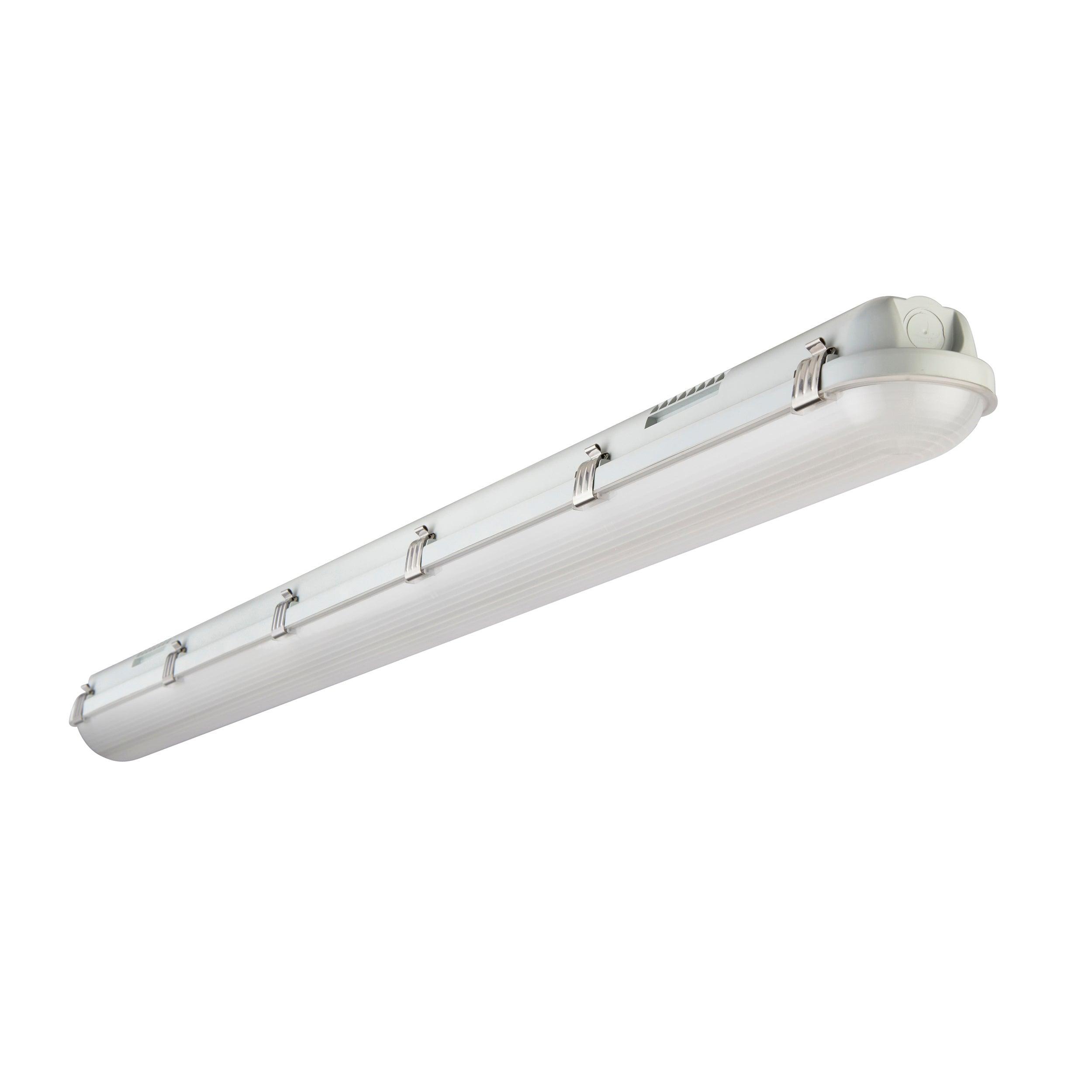 led anti corrosive led cool white batten light 4000k 4ft em em ip65 19wby Saxby Lighting, close up image