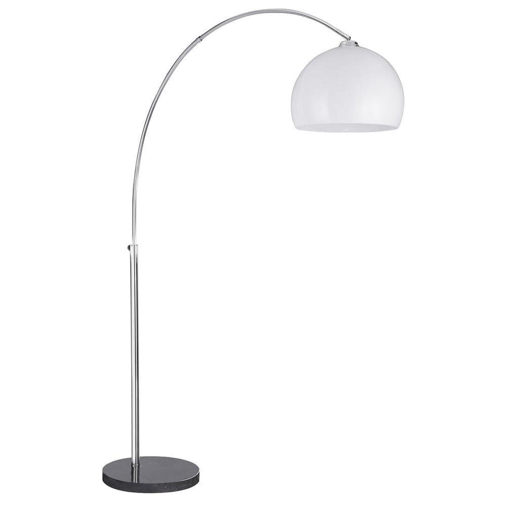 Searchlight Arcs Chrome Floor Lamp, White Shade & Black Base by 1
