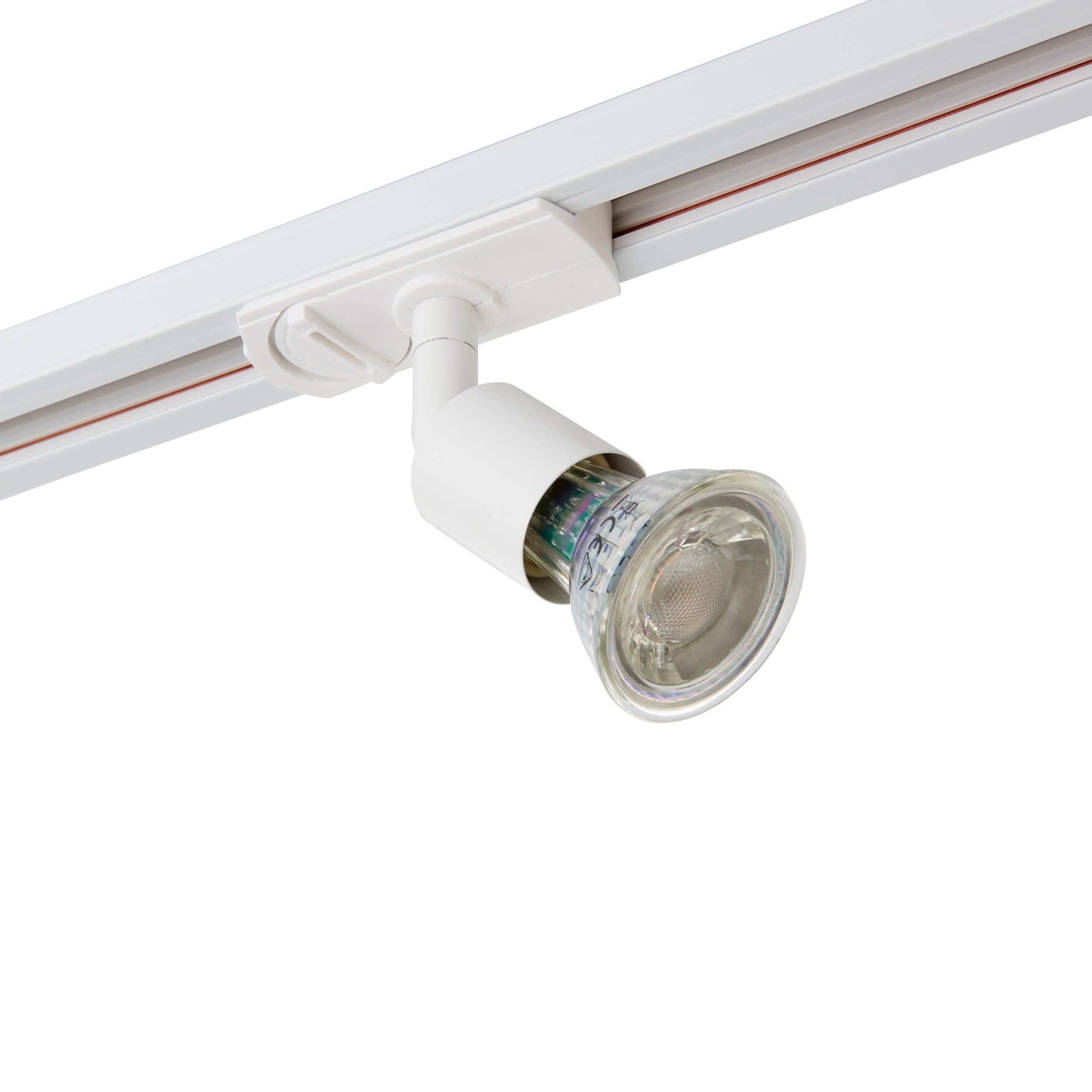 arezzo mini white track spotlight 35wby Saxby Lighting, close up image