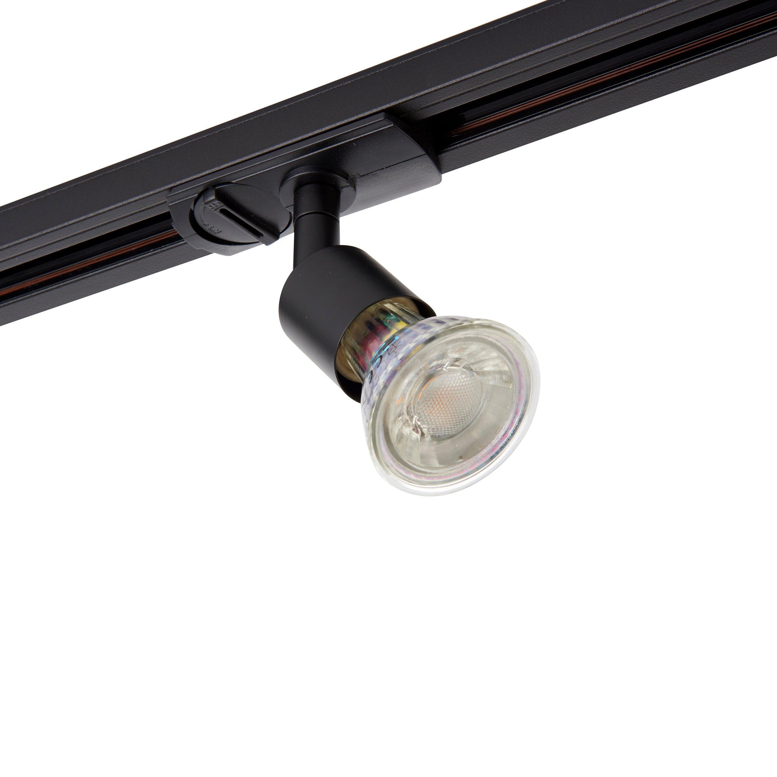 arezzo mini black track spotlight 35wby Saxby Lighting, close up image
