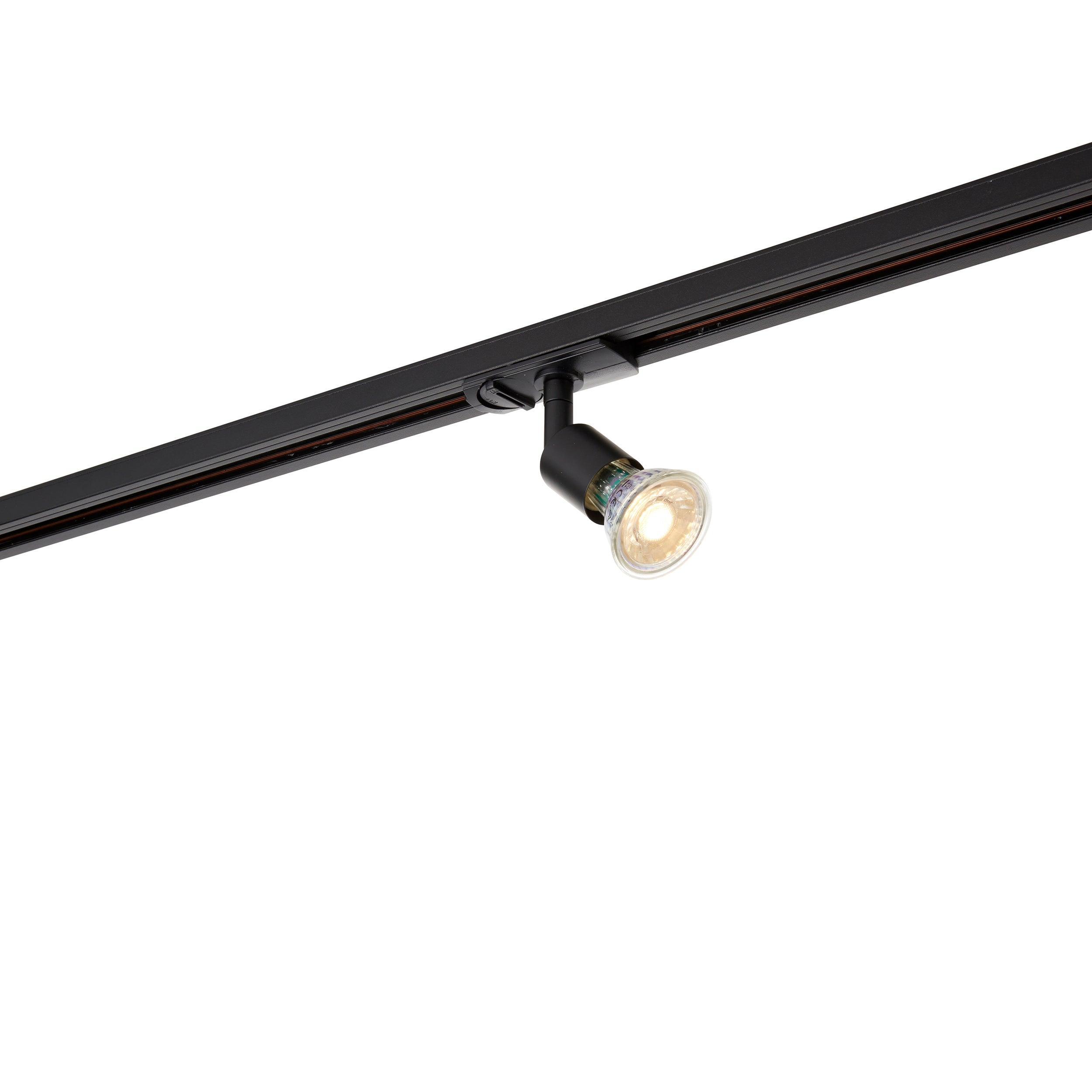 arezzo mini black track spotlight 35w by saxby lighting, close up image 267