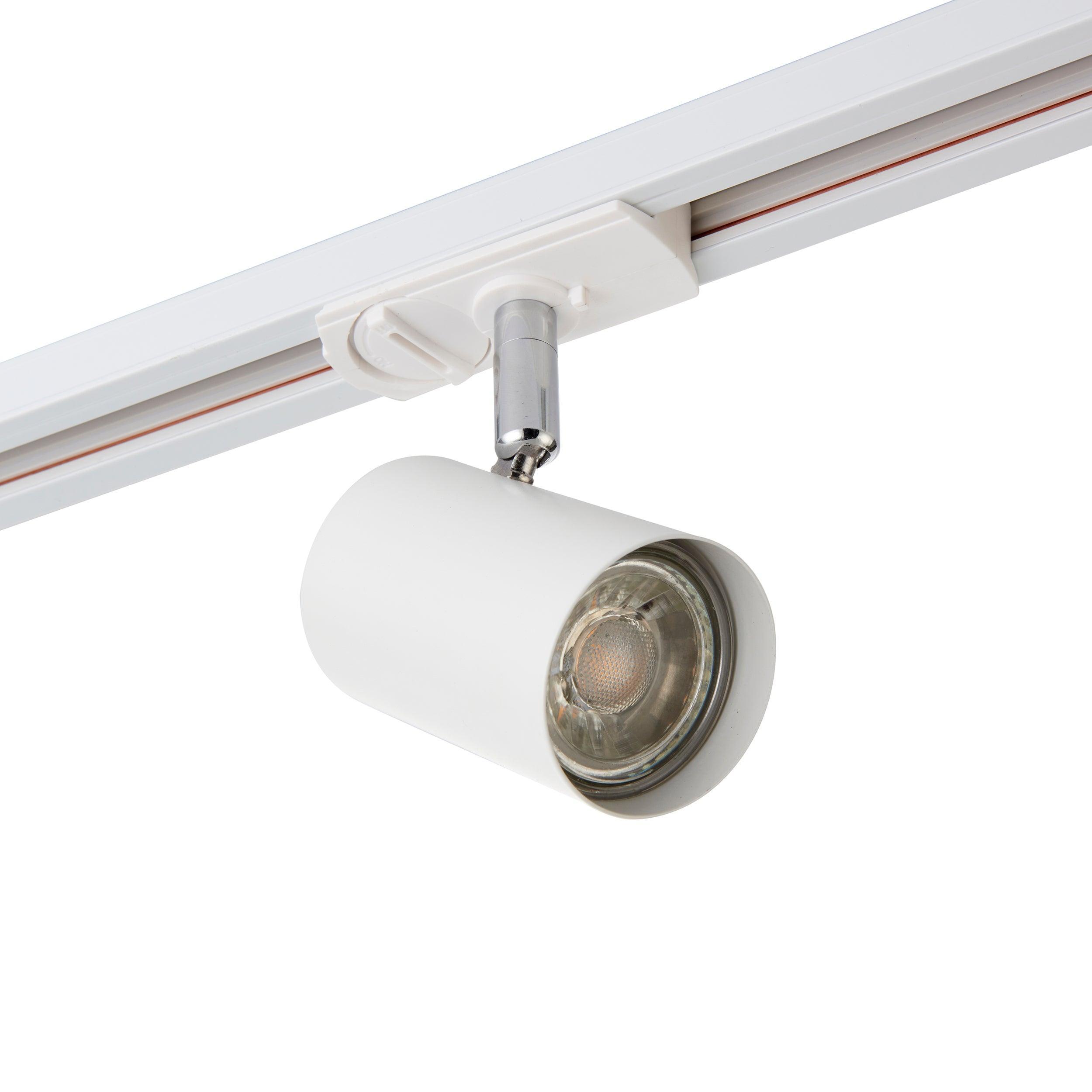 arezzo white track spotlight 7wby Saxby Lighting, close up image
