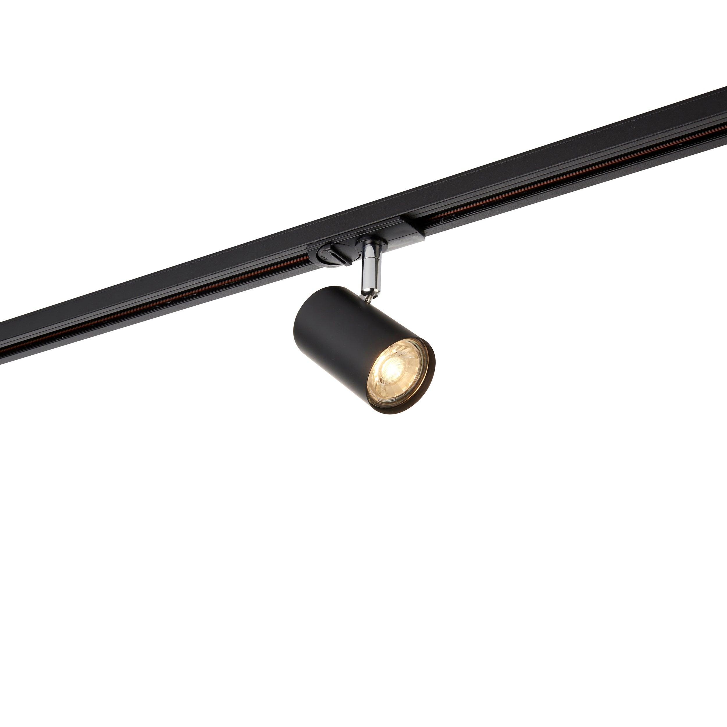 arezzo black track spotlight 7w by saxby lighting, close up image 264
