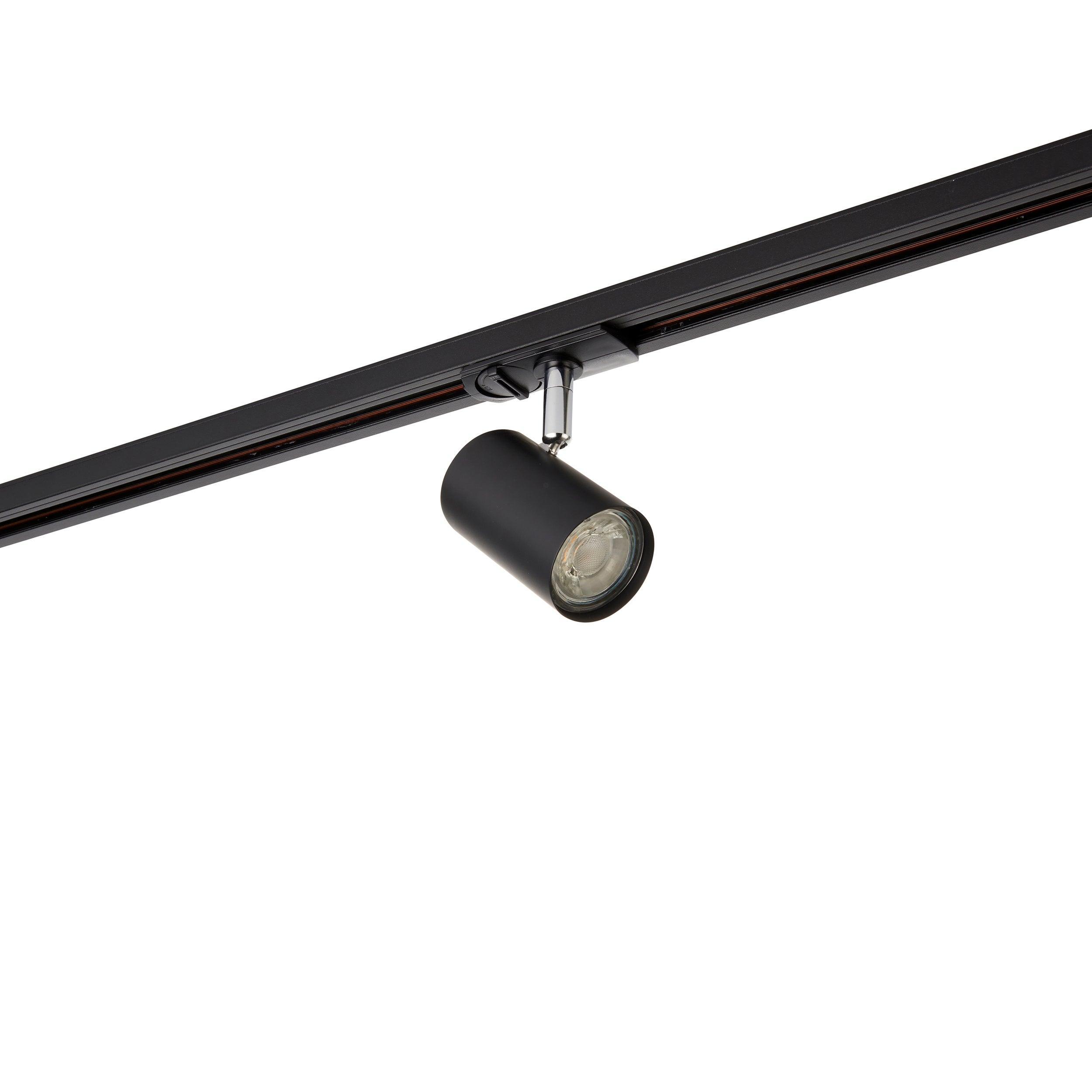 arezzo black track spotlight 7w by saxby lighting, close up image 219